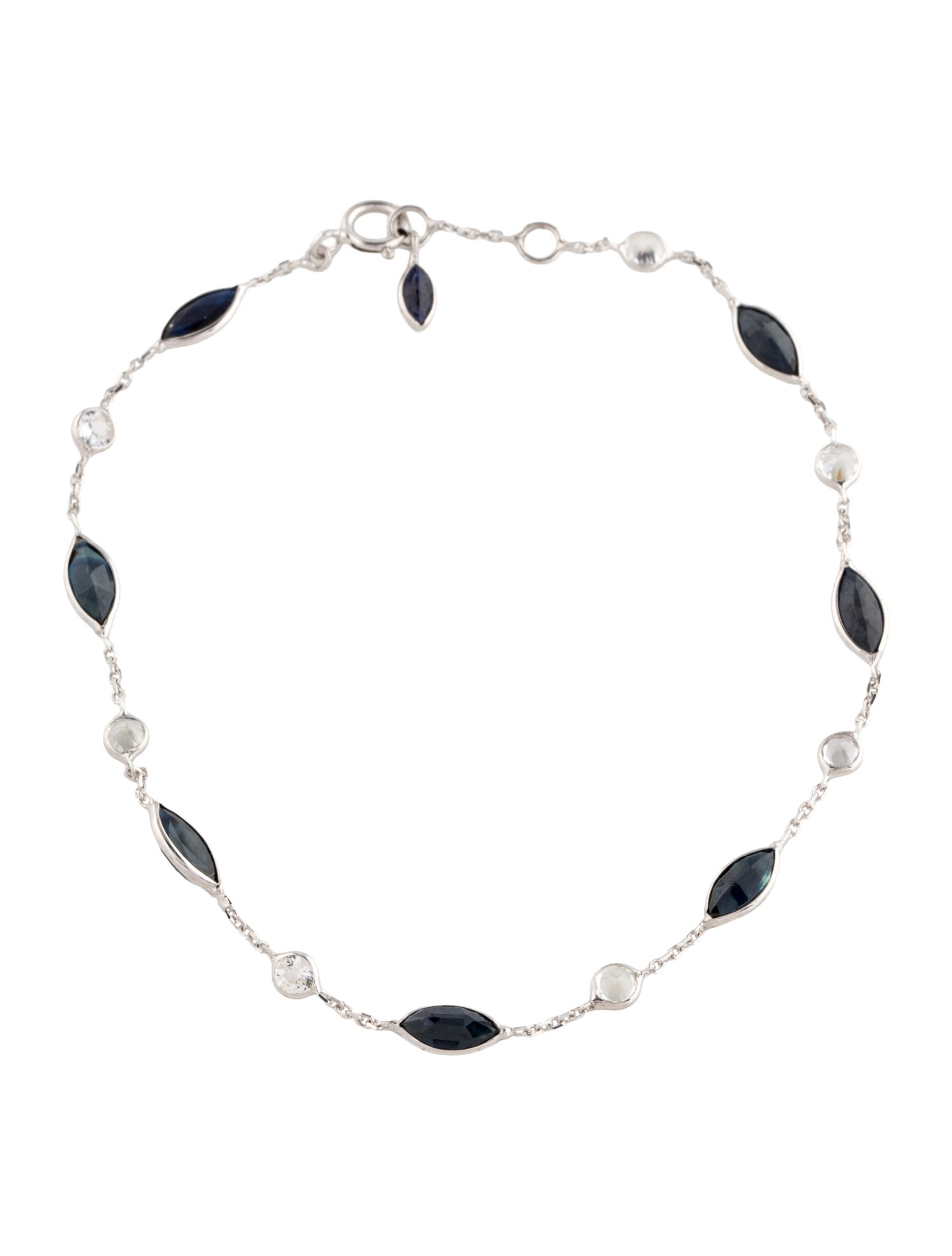 Bracelet 14K 3.56ctw Sapphire Station Link Bracelet