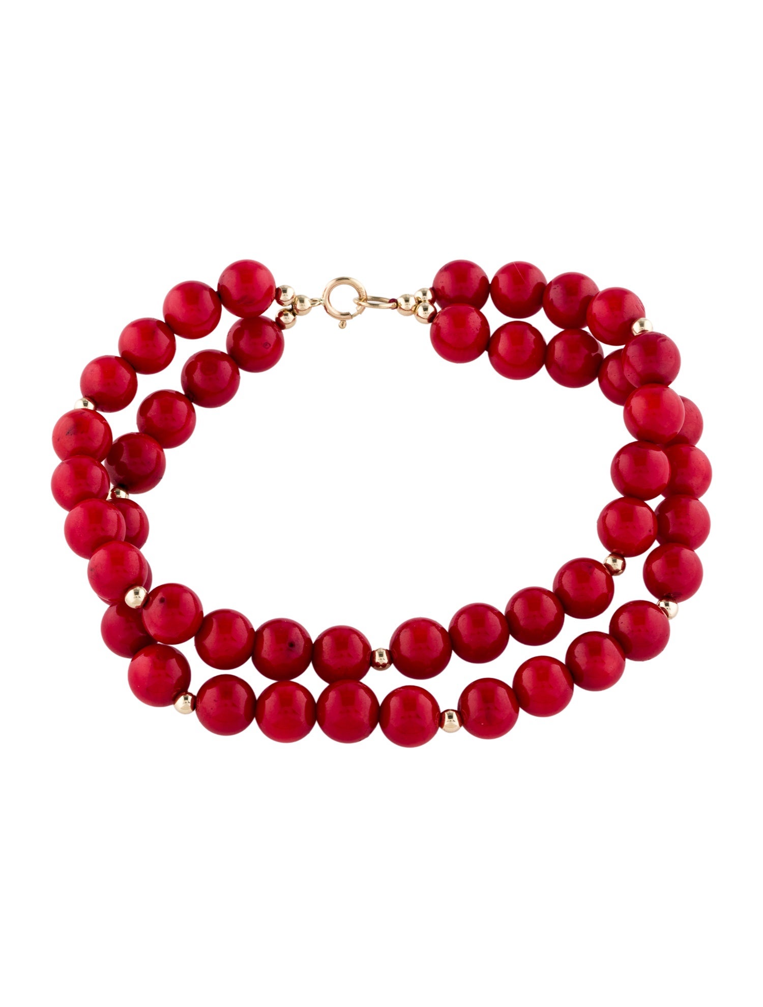 Bracelet 14K Dyed Coral Double Strand Bead