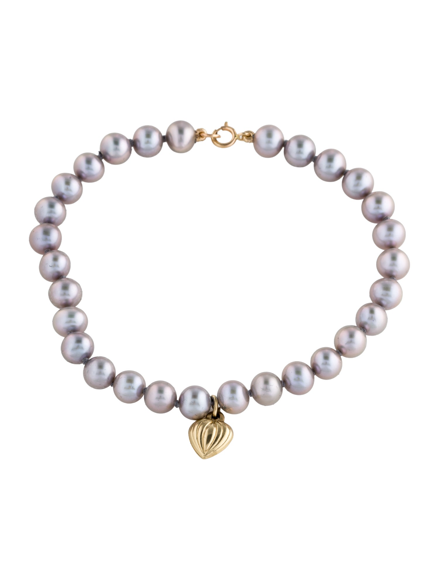 Bracelet 14K Pearl Heart Charm Bracelet