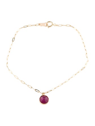 Bracelet 14K Ruby Charm Bracelet