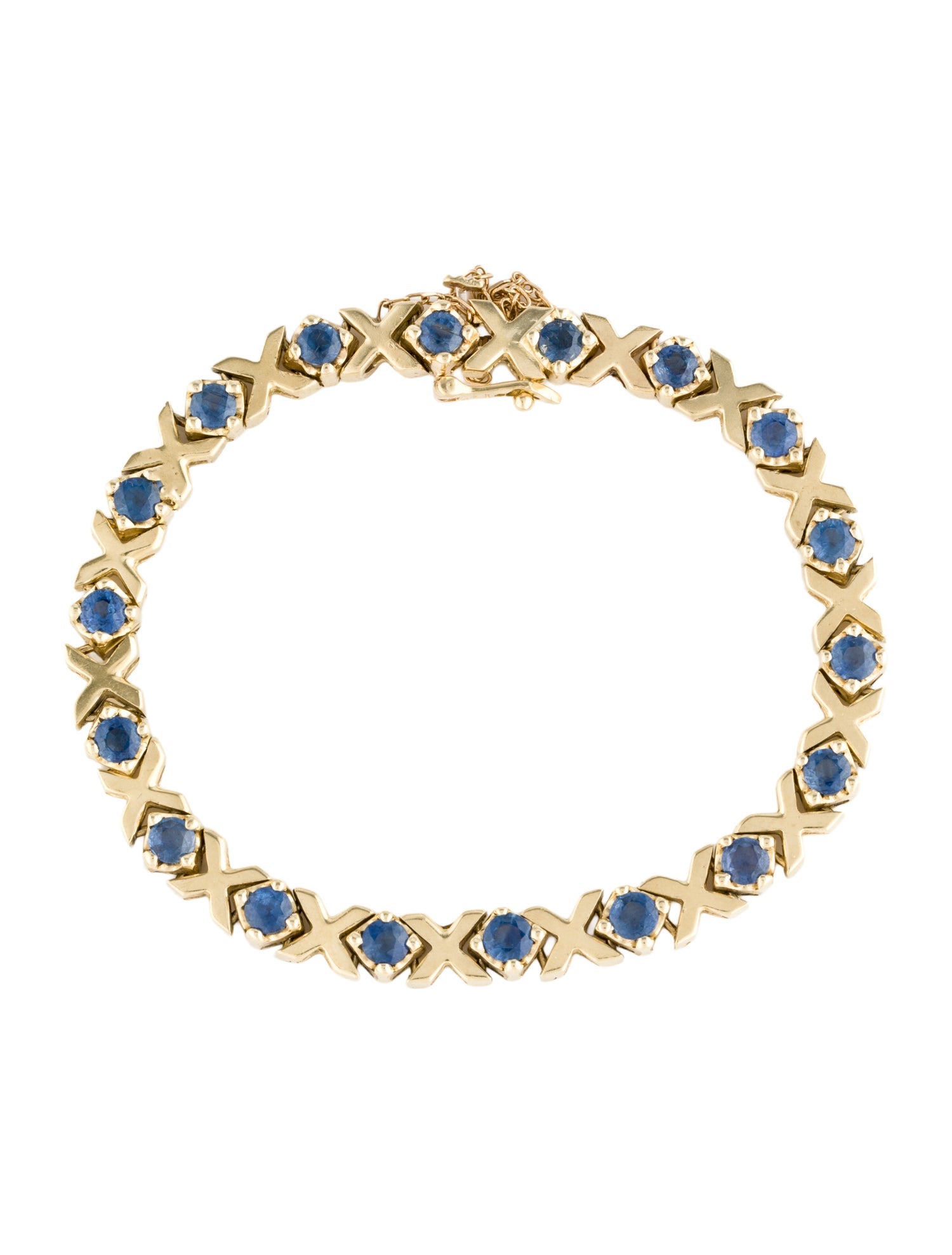 Bracelet 14K 3.49ctw Sapphire Link