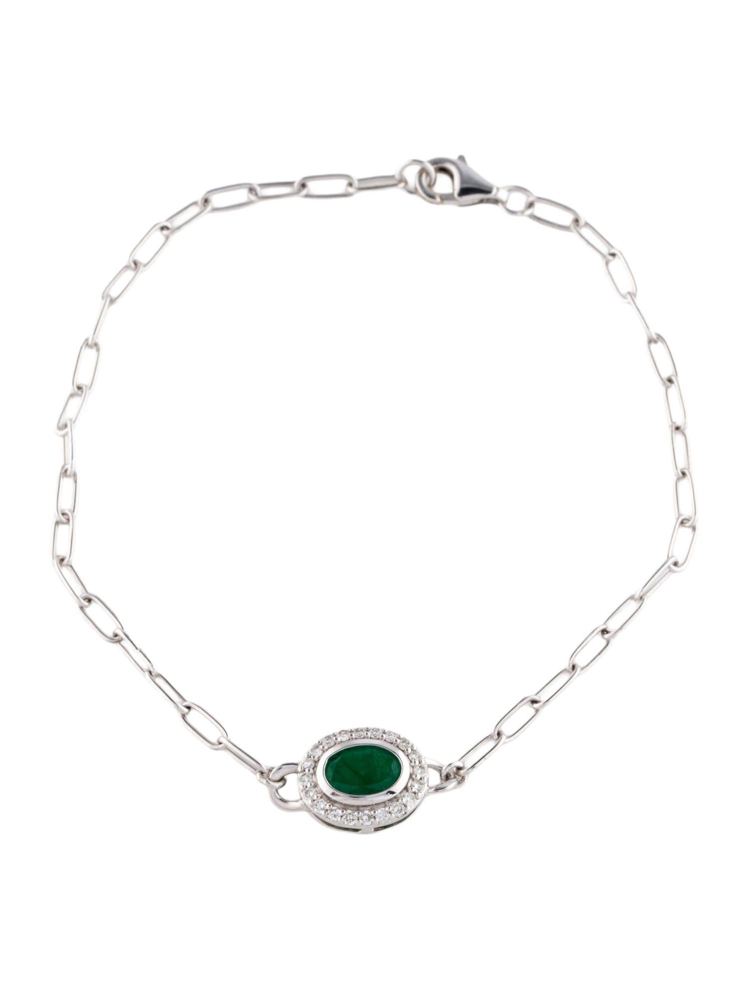 Bracelet 14K Emerald & Diamond Station