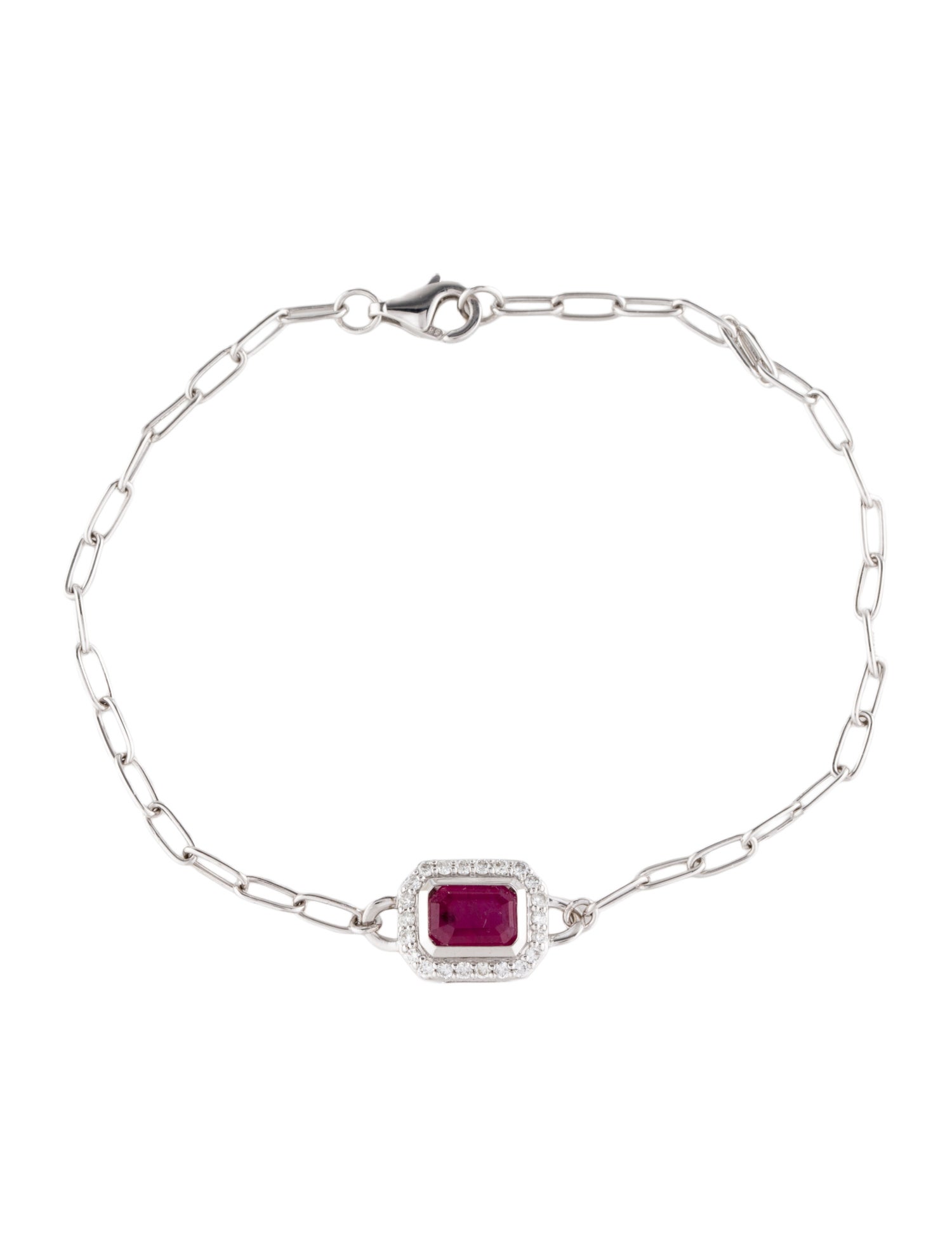 Bracelet 14K 1.14ct Ruby & Diamond Station Bracelet