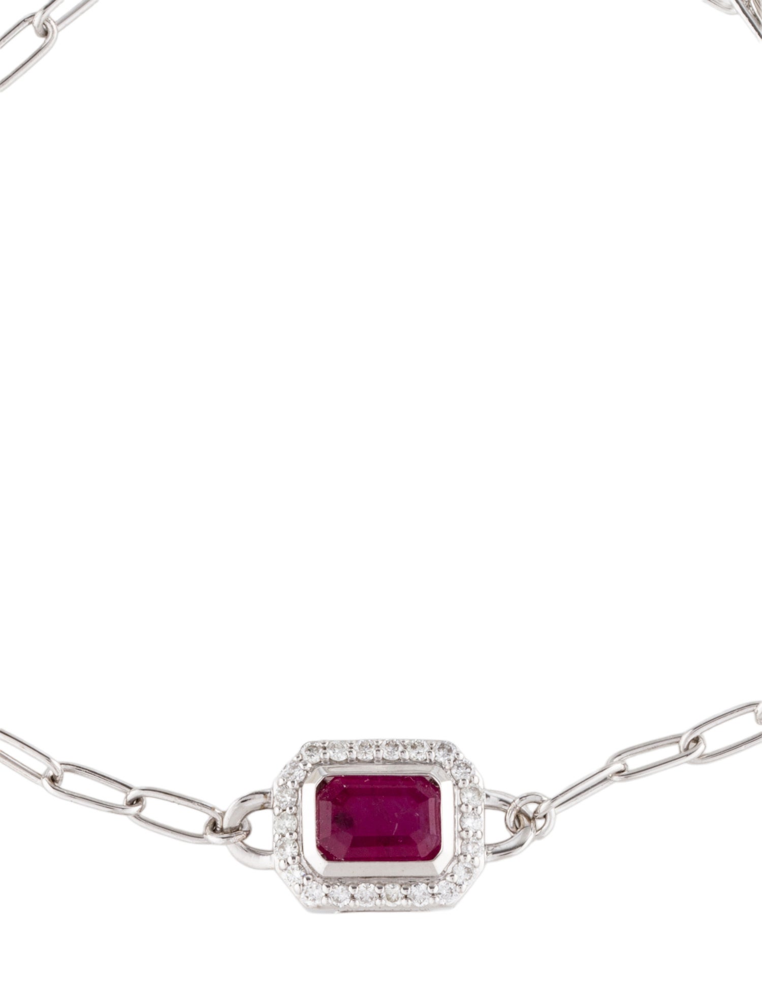 Bracelet 14K 1.14ct Ruby & Diamond Station Bracelet