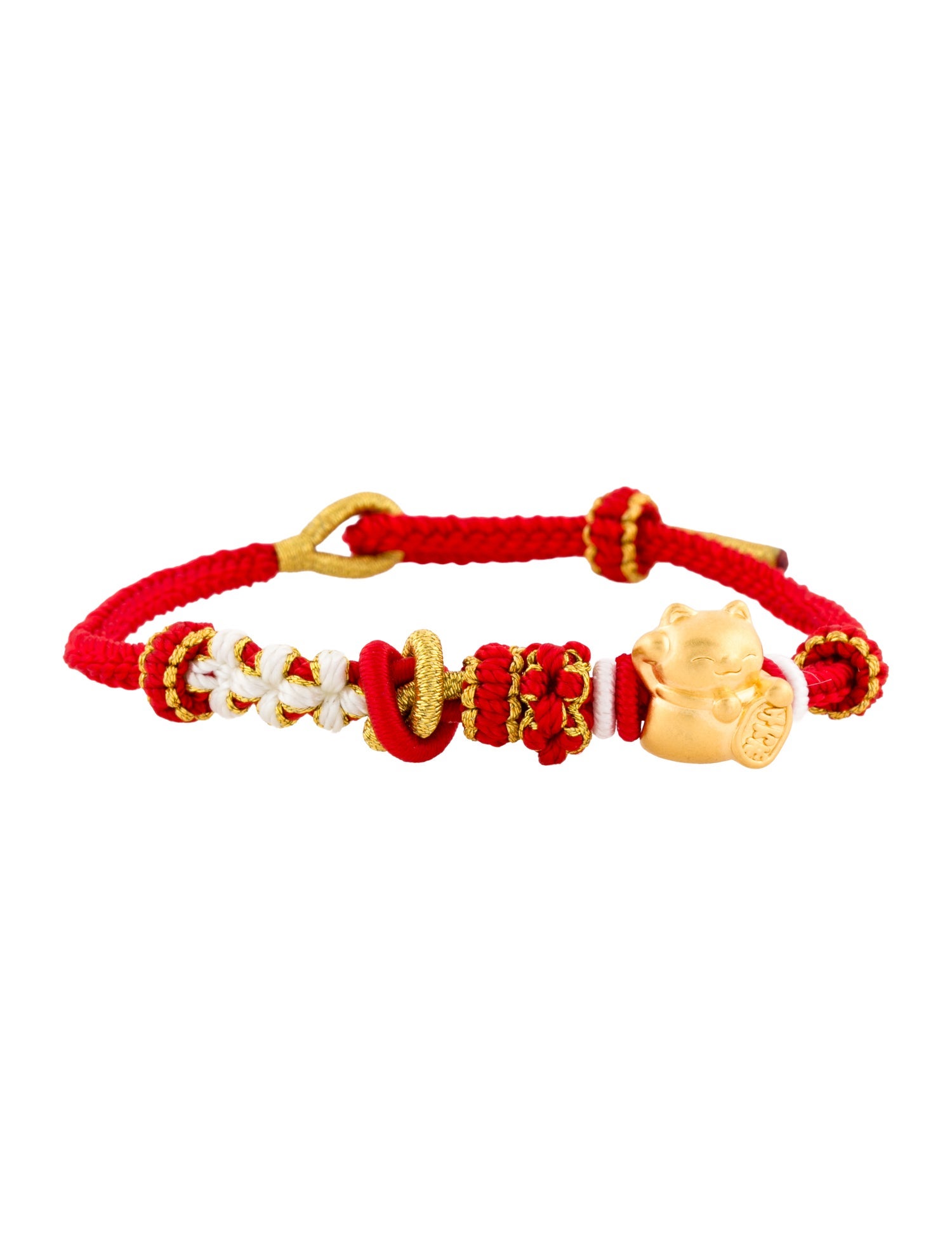 Bracelet 24K Lucky Cat Charm Cord