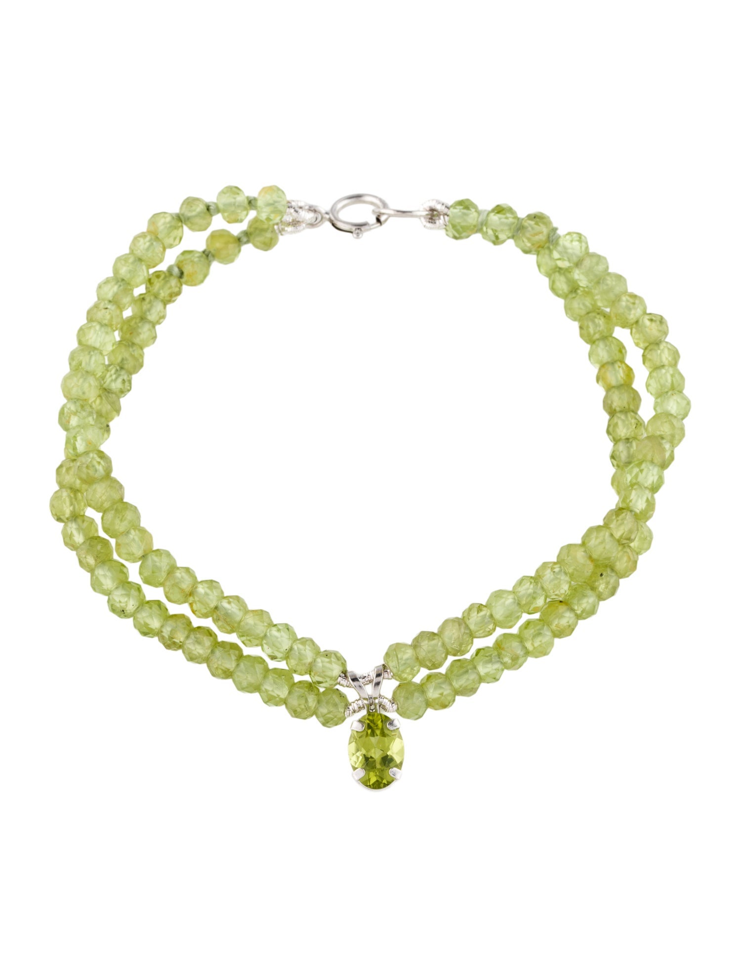 Bracelet 14K Peridot Double Strand Bead Charm