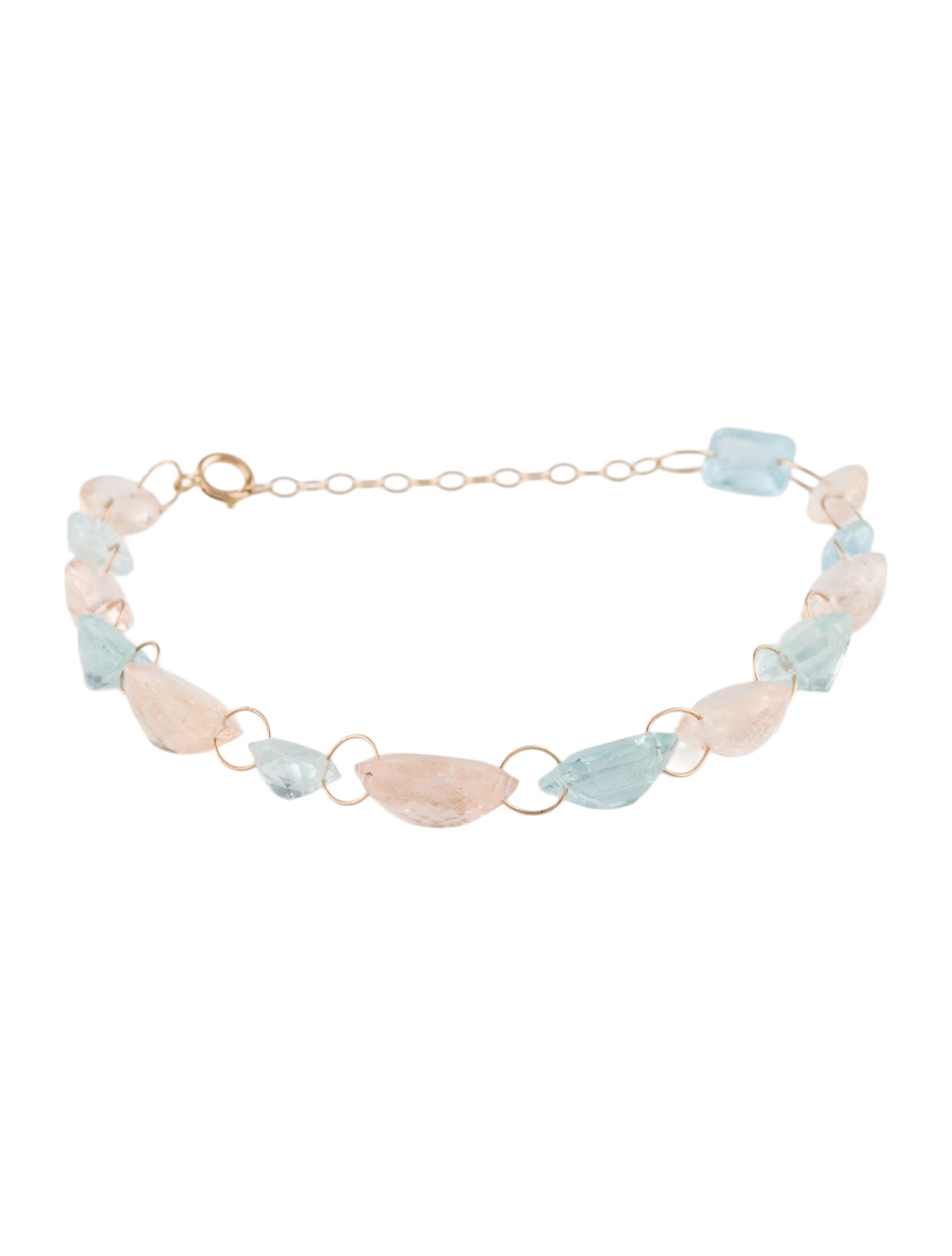 Bracelet 14K Aquamarine & Morganite Link