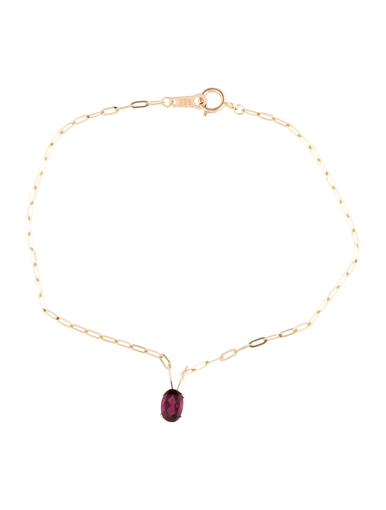 Bracelet 14K Garnet Charm Bracelet
