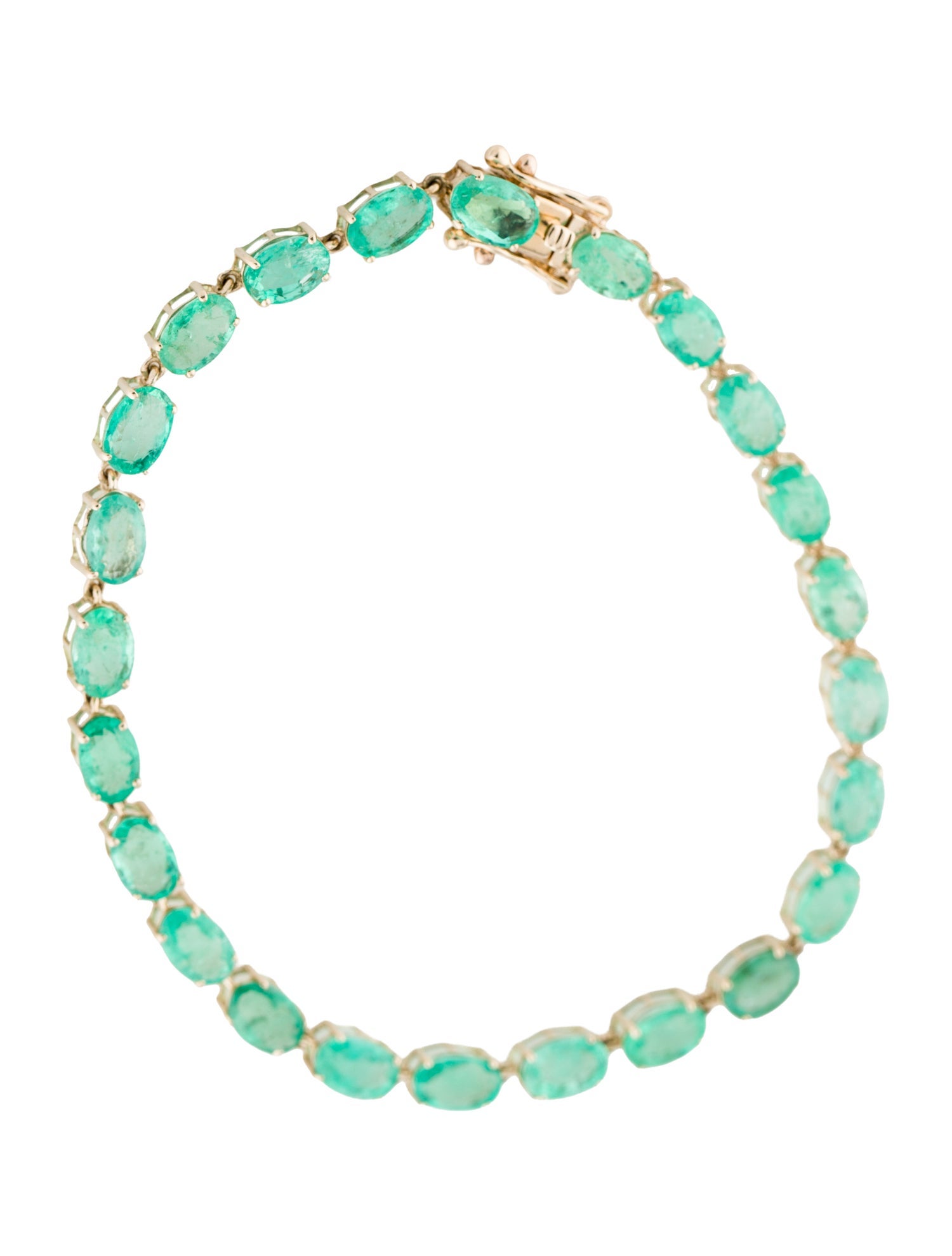 Bracelet 14K 7.05ctw Emerald Link Bracelet