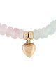 Bracelet 14K Aquamarine & Morganite Heart Charm Bead Bracelet
