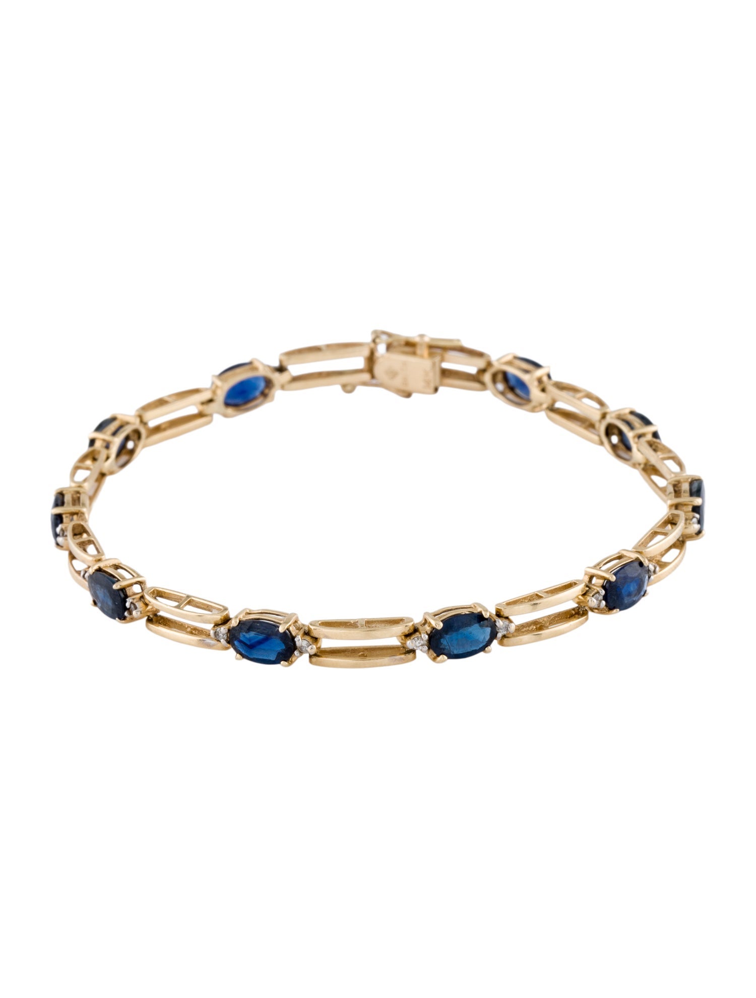 Bracelet 14K Sapphire & Diamond Link