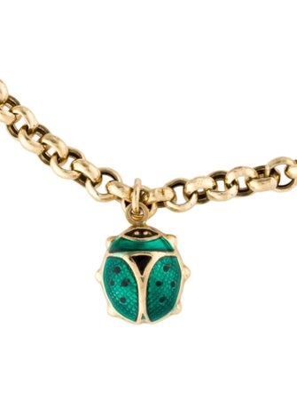 Bracelet 18K Enamel Lady Bug Charm Bracelet