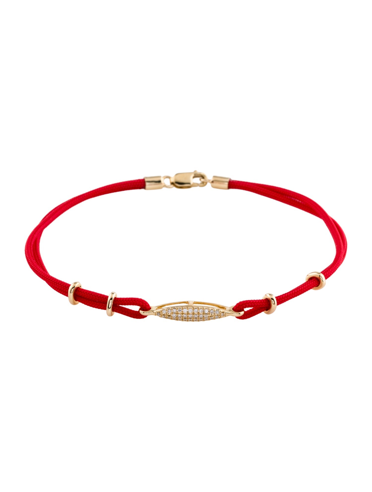 Bracelet 14K Diamond & Cord Station Bracelet