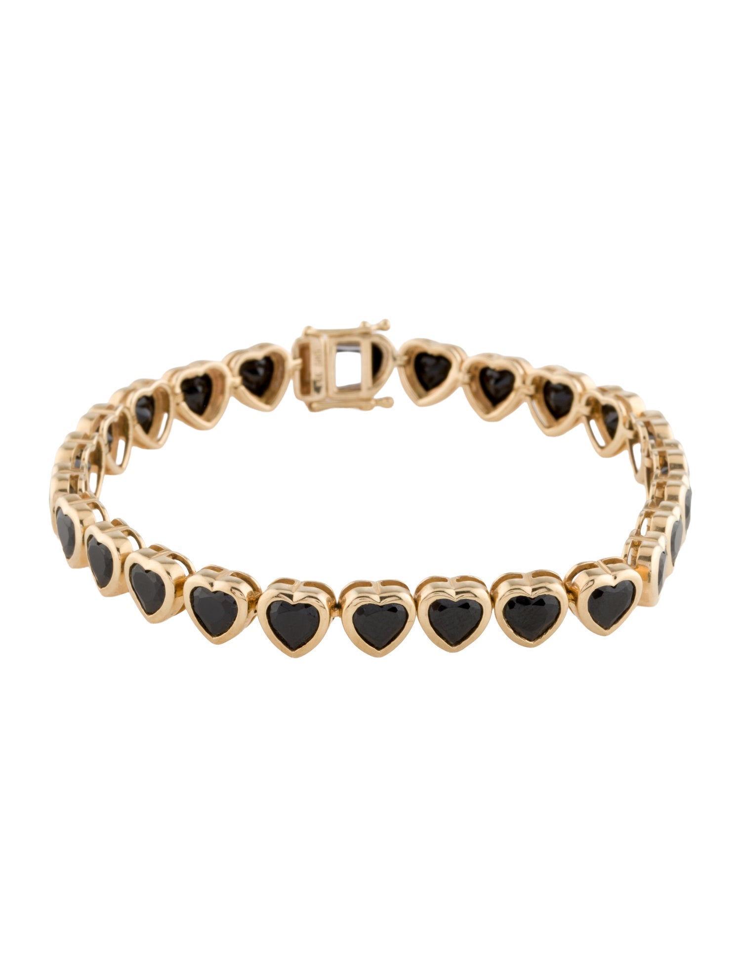 Bracelet 14K 14.21ctw Spinel Heart Link Bracelet