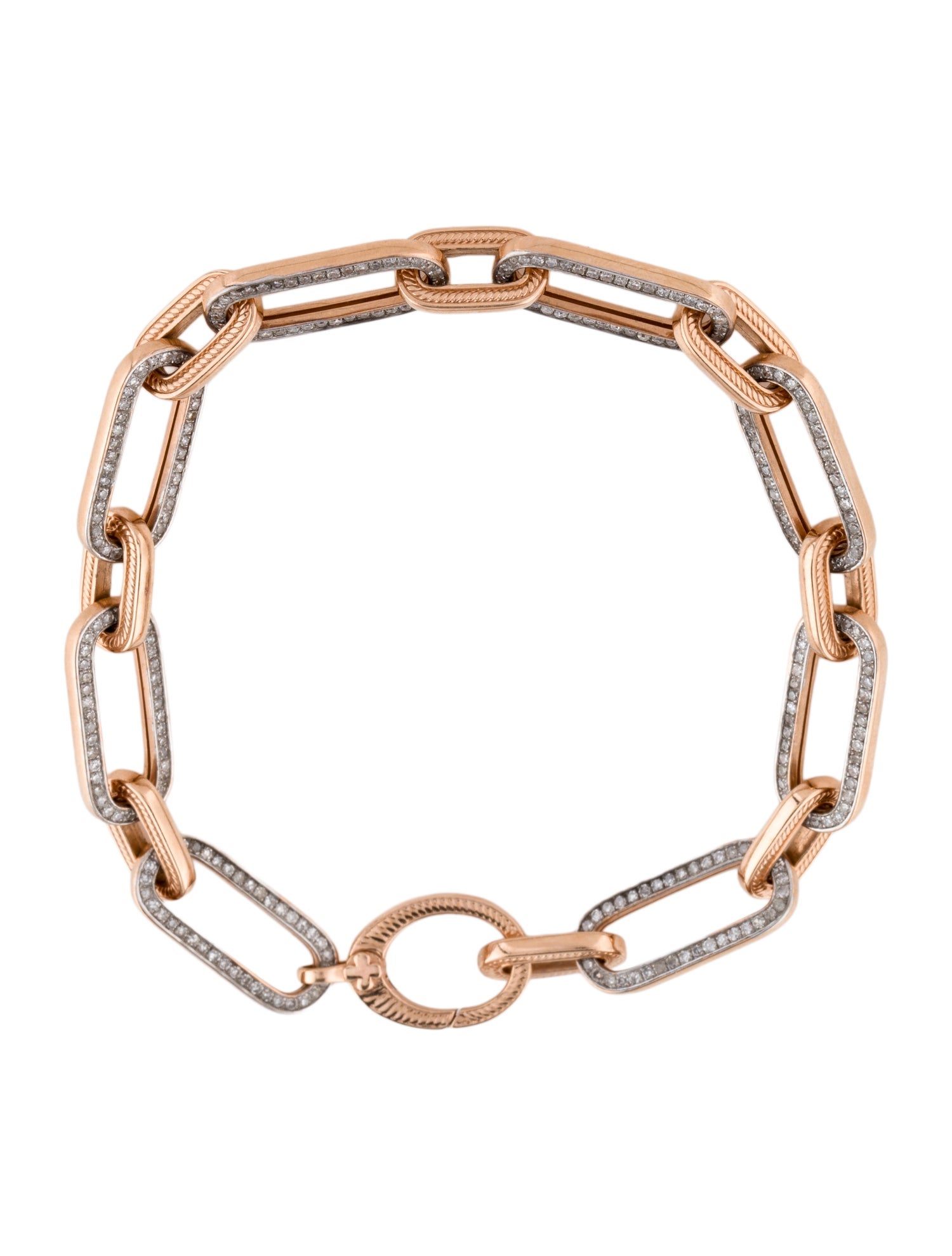 Bracelet 14K Diamond Oval Link