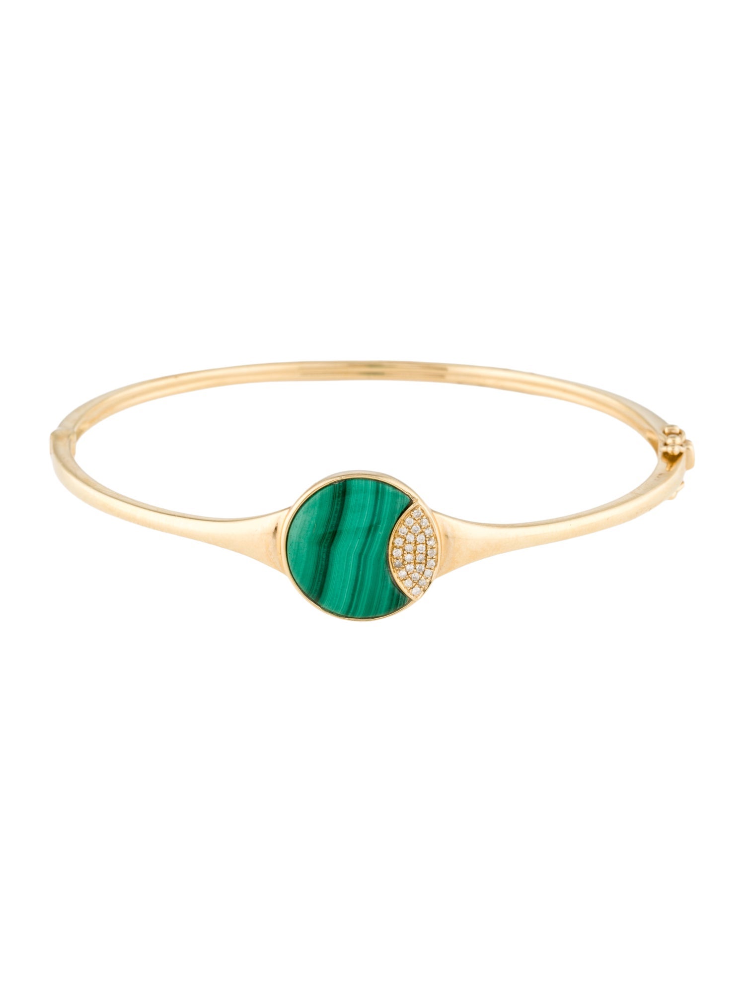 Bracelet 14K Malachite & Diamond Bangle Bracelet