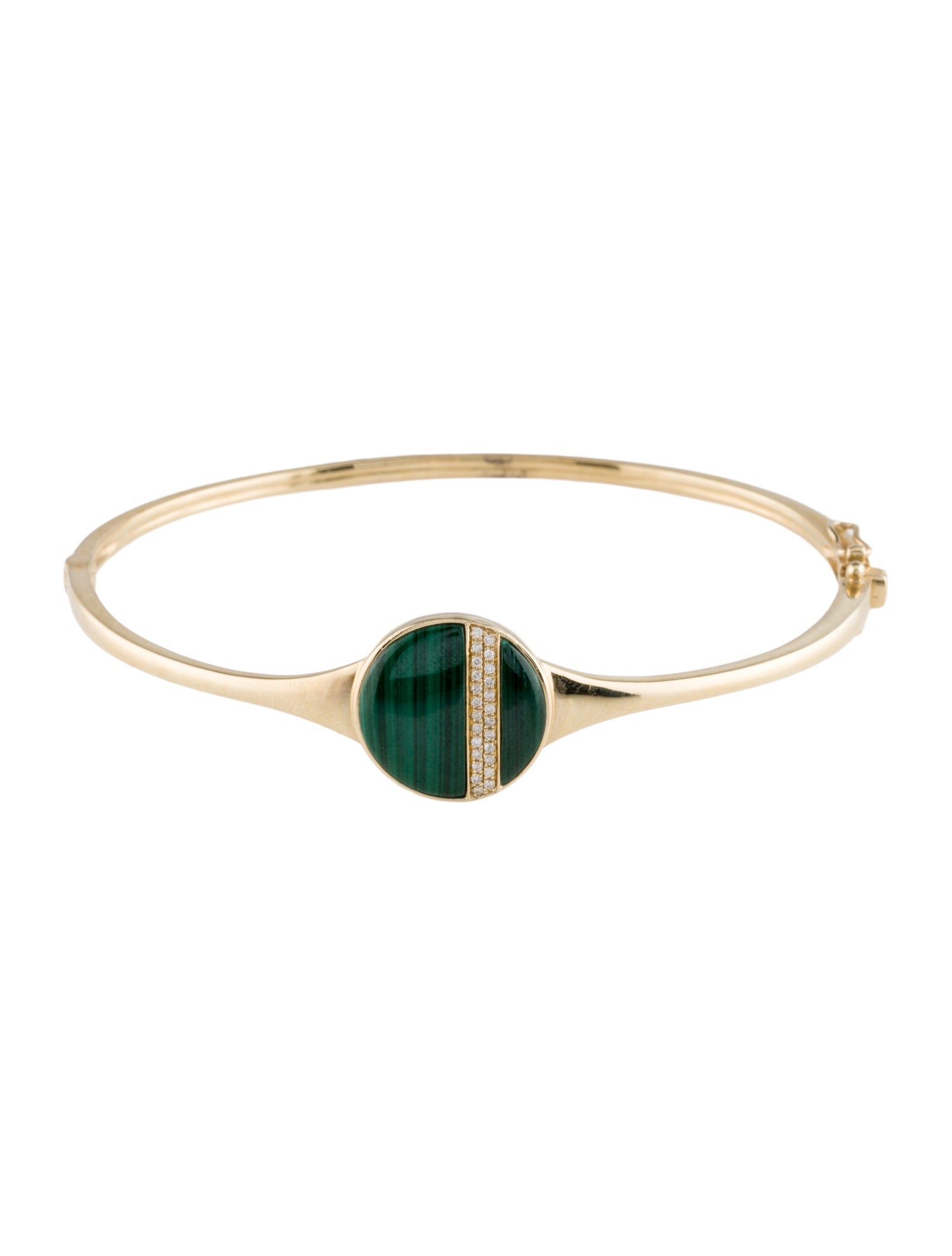 Bracelet 14K Malachite & Diamond Bangle Bracelet