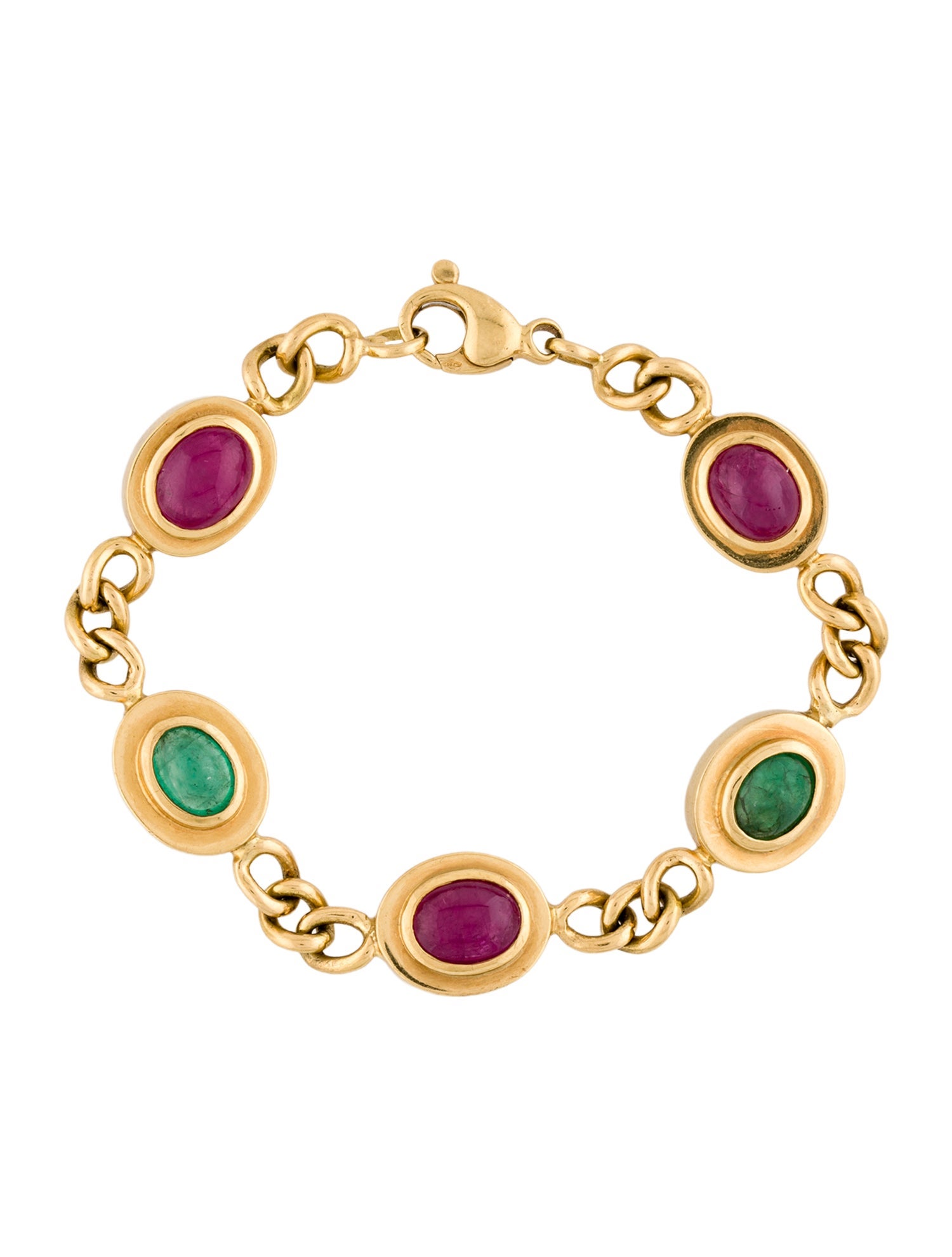 Bracelet 18K Ruby & Emerald Station