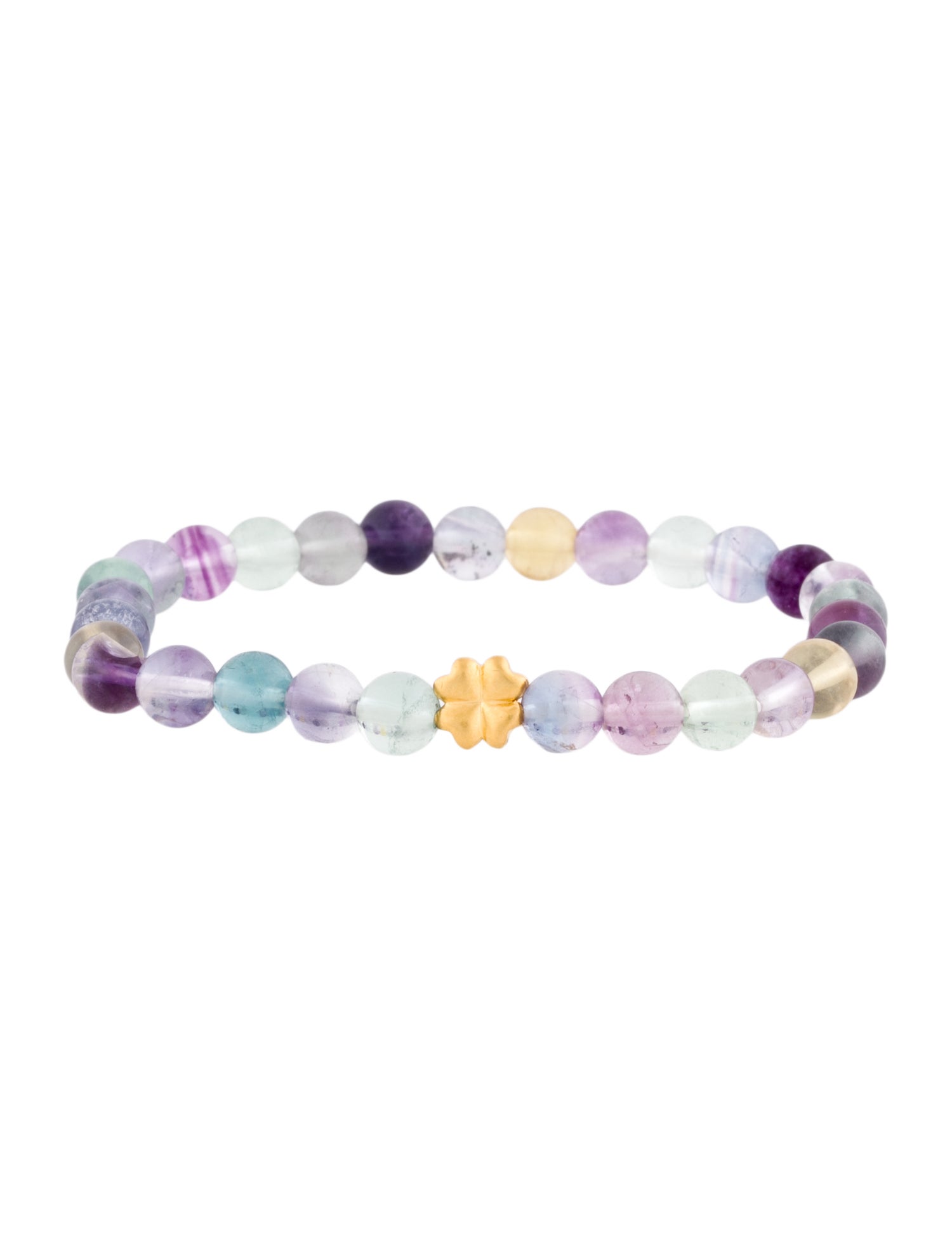 Bracelet 24K Fluorite Beaded Bracelet