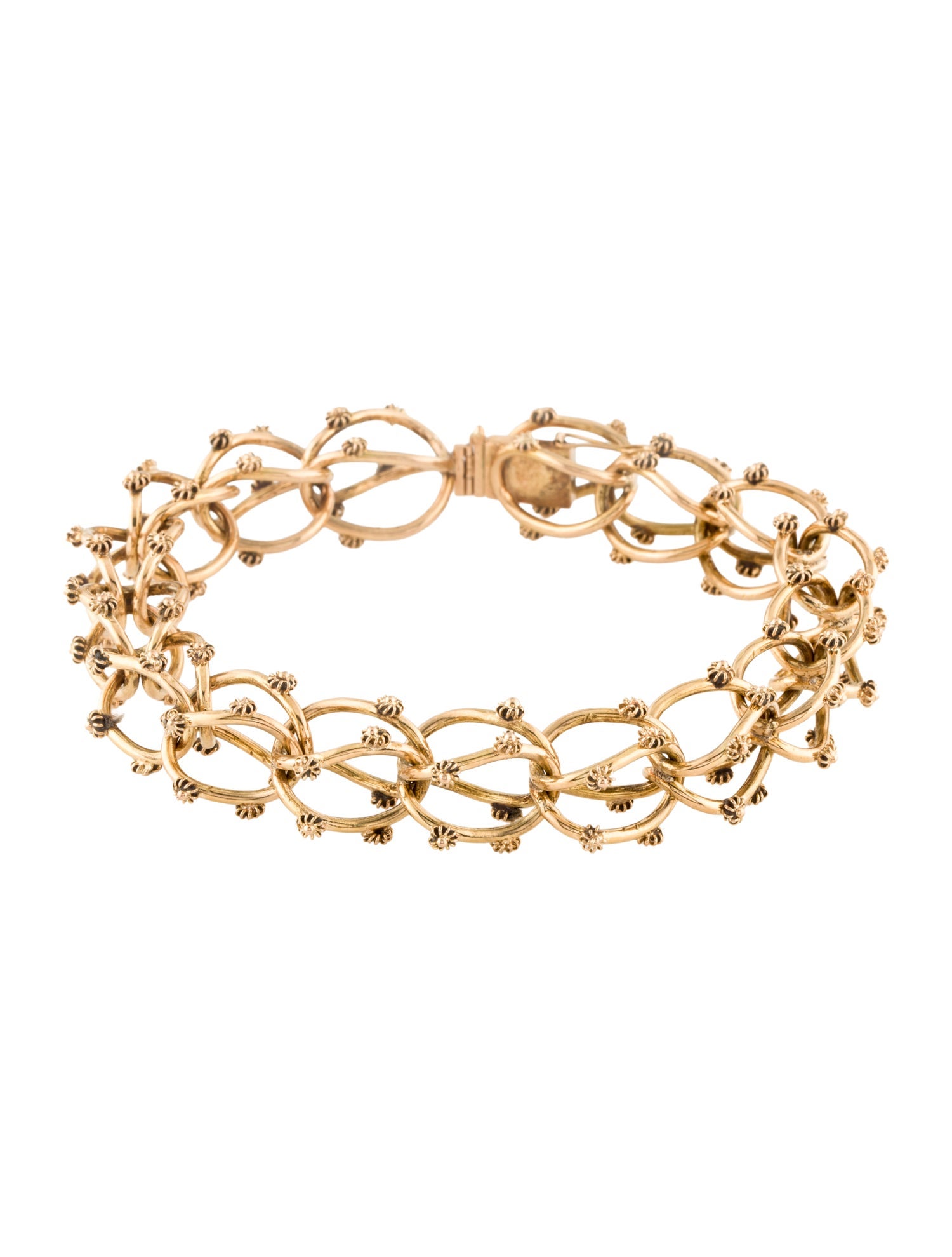 Bracelet 18K Cannetille Flowers Link