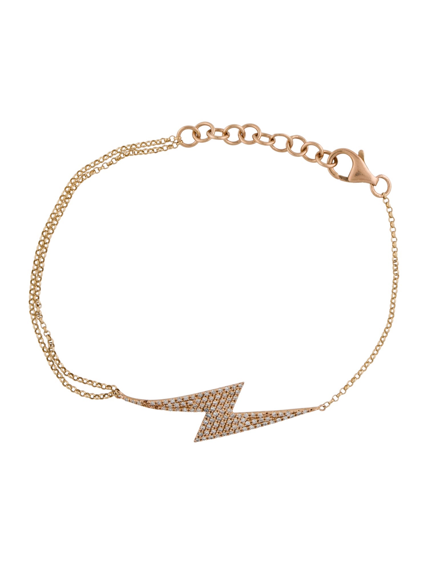 Bracelet 14K Diamond Lightning Bolt Station