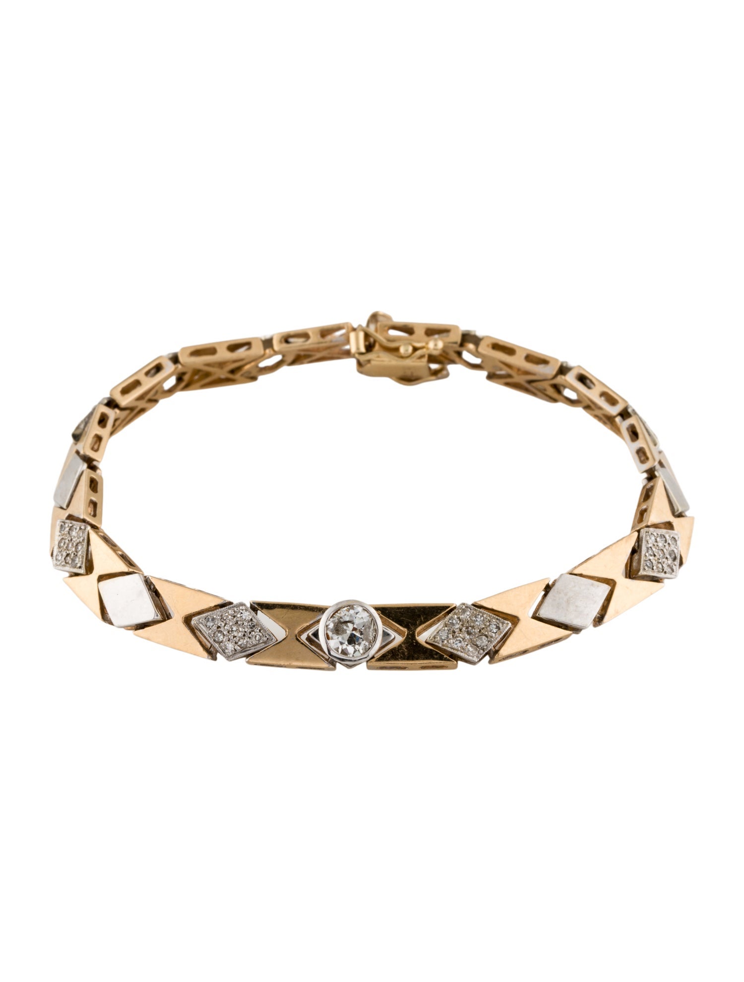 Bracelet Two-Tone Diamond Link