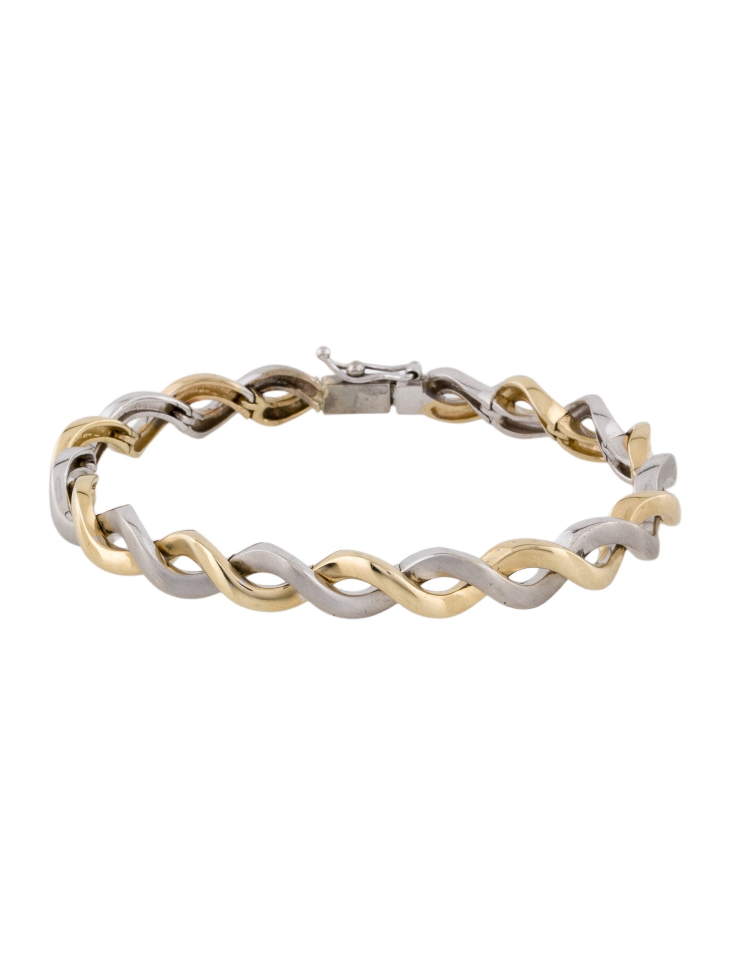 Bracelet 14K Two Tone Fancy Link