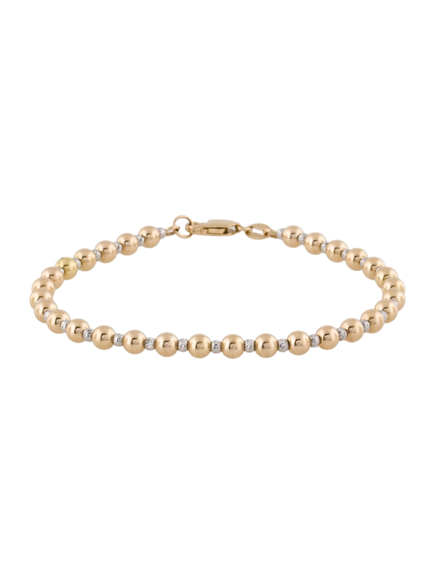 Bracelet 14K Two-Tone Bead