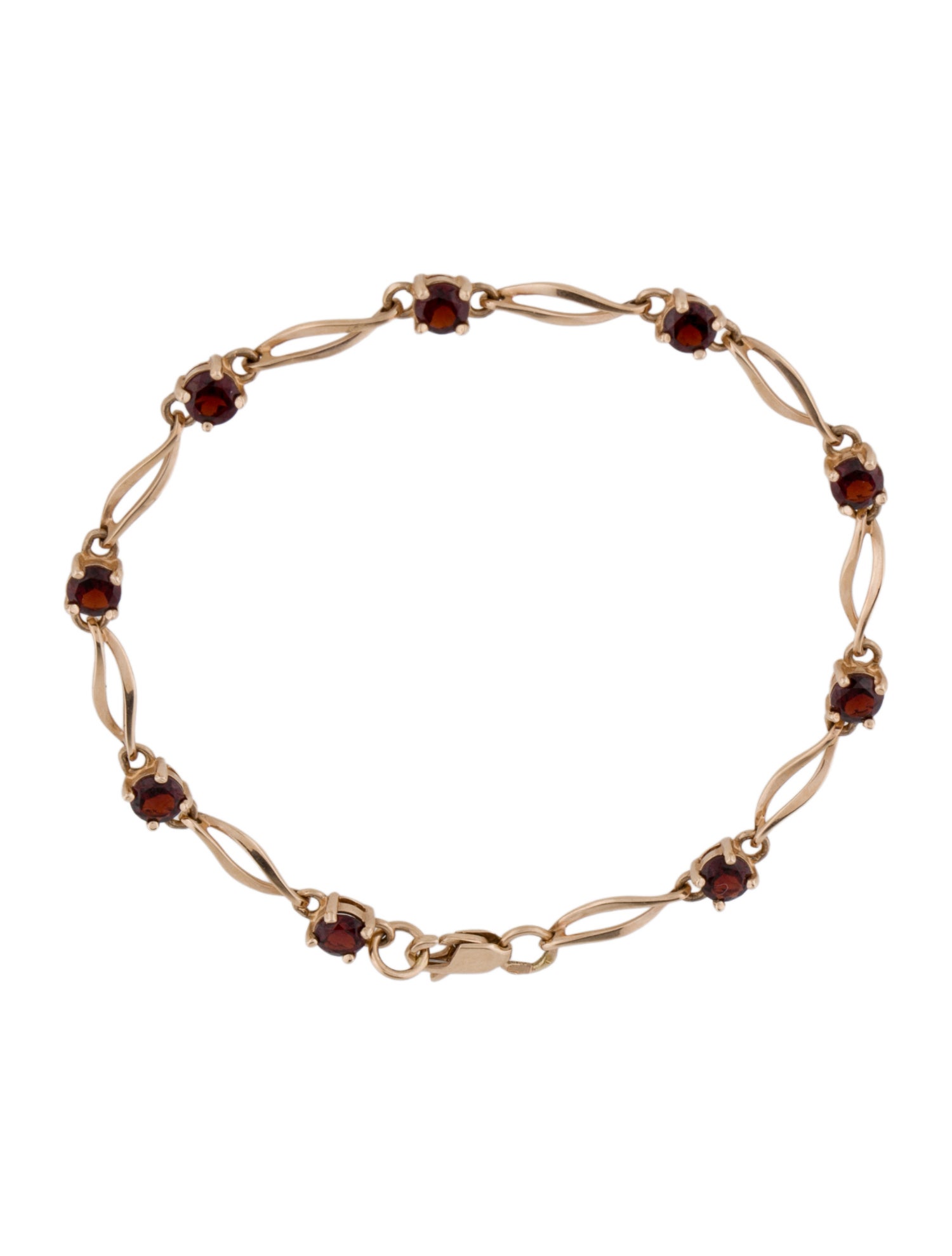 Bracelet 14K 2.16ctw. Garnet Station