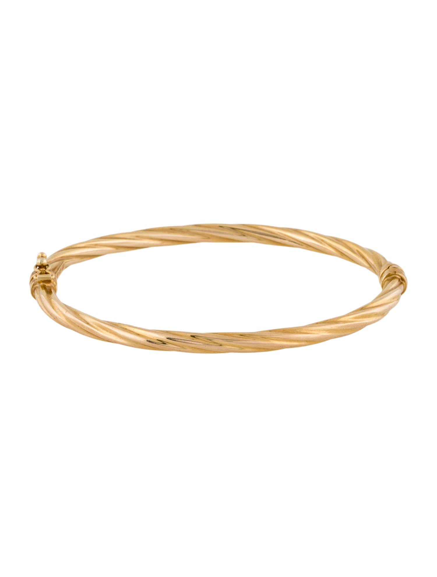 Bracelet 14K Twisted Hinged Bangle