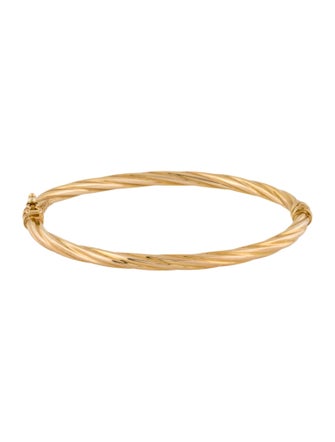 Bracelet 14K Twisted Hinged Bangle Bracelet