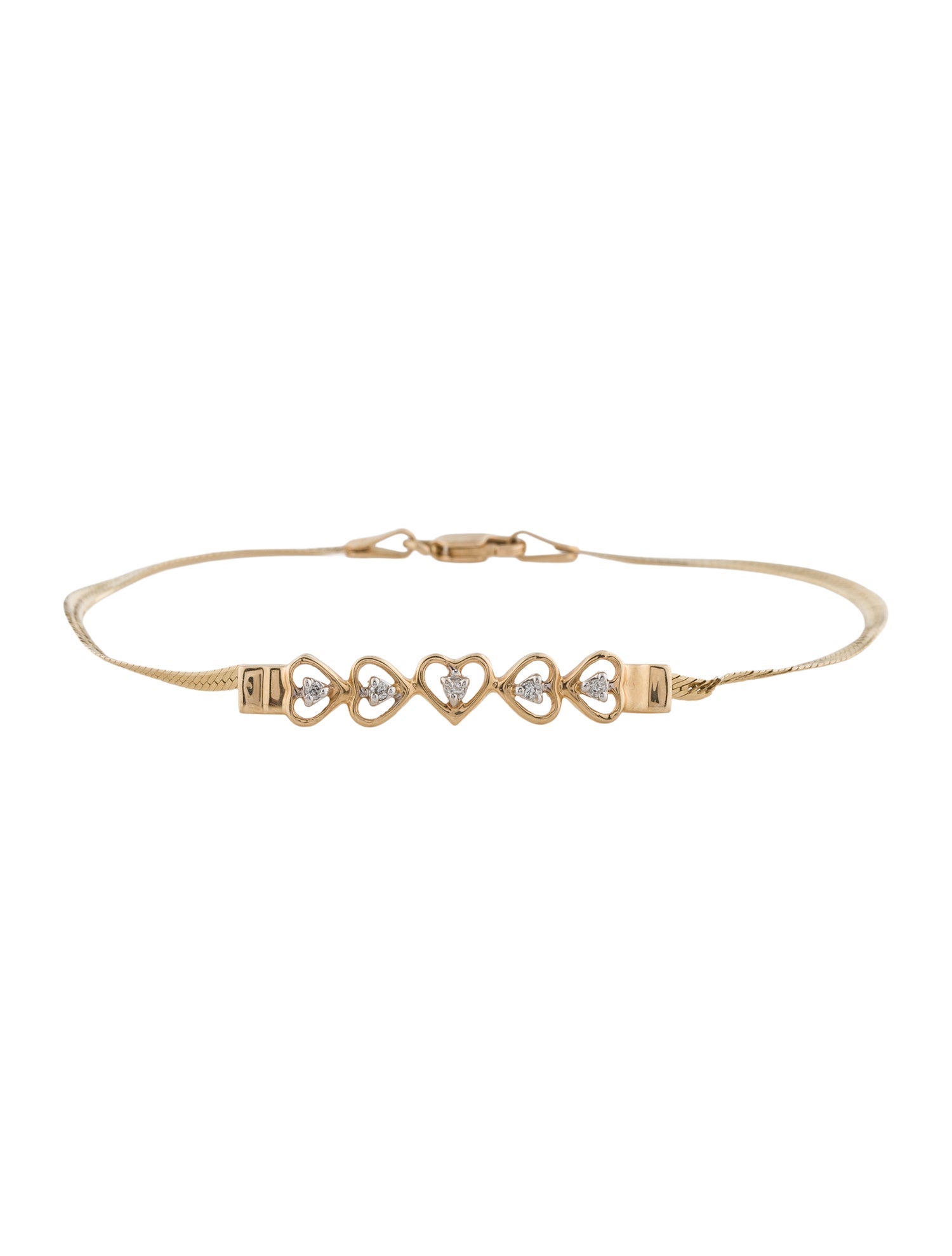 Bracelet 14K Diamond Heart Link