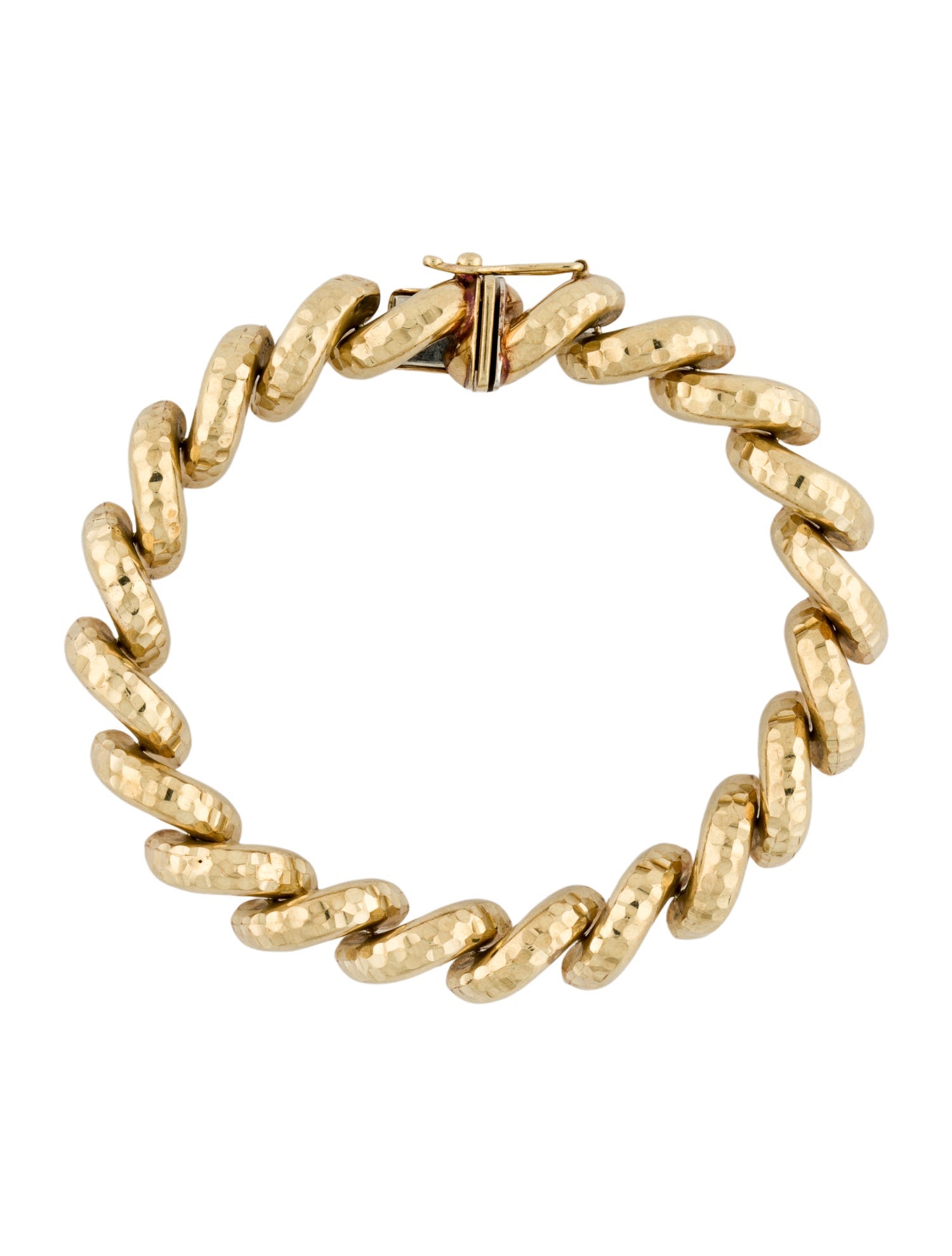 Bracelet 10K Hammered Macaroni Link