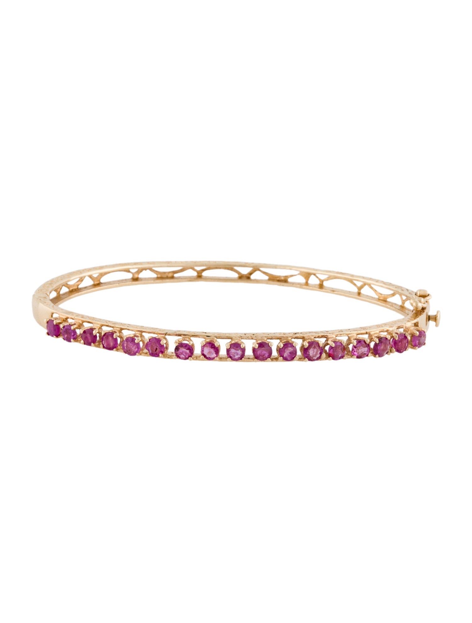 Bracelet 14K Pink Sapphire Hinged