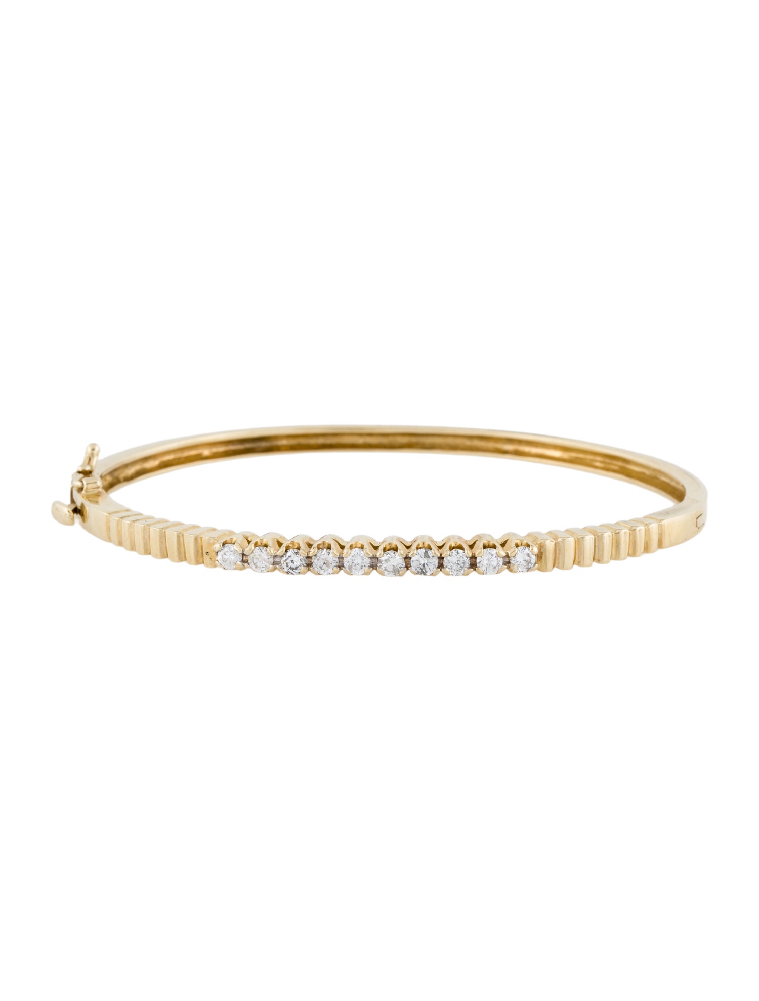Bracelet 14K Diamond Hinged Bangle