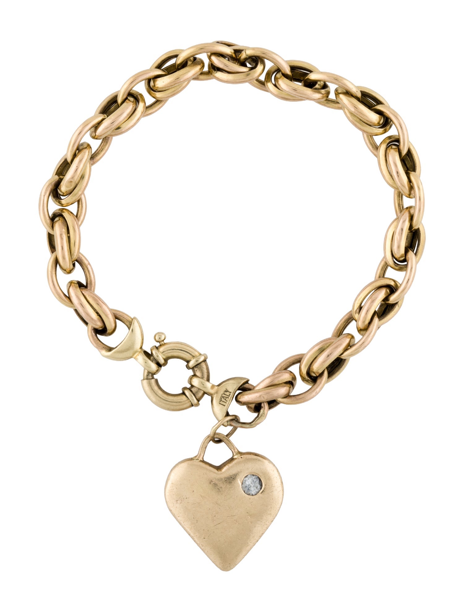 Bracelet 14K Diamond Heart Charm