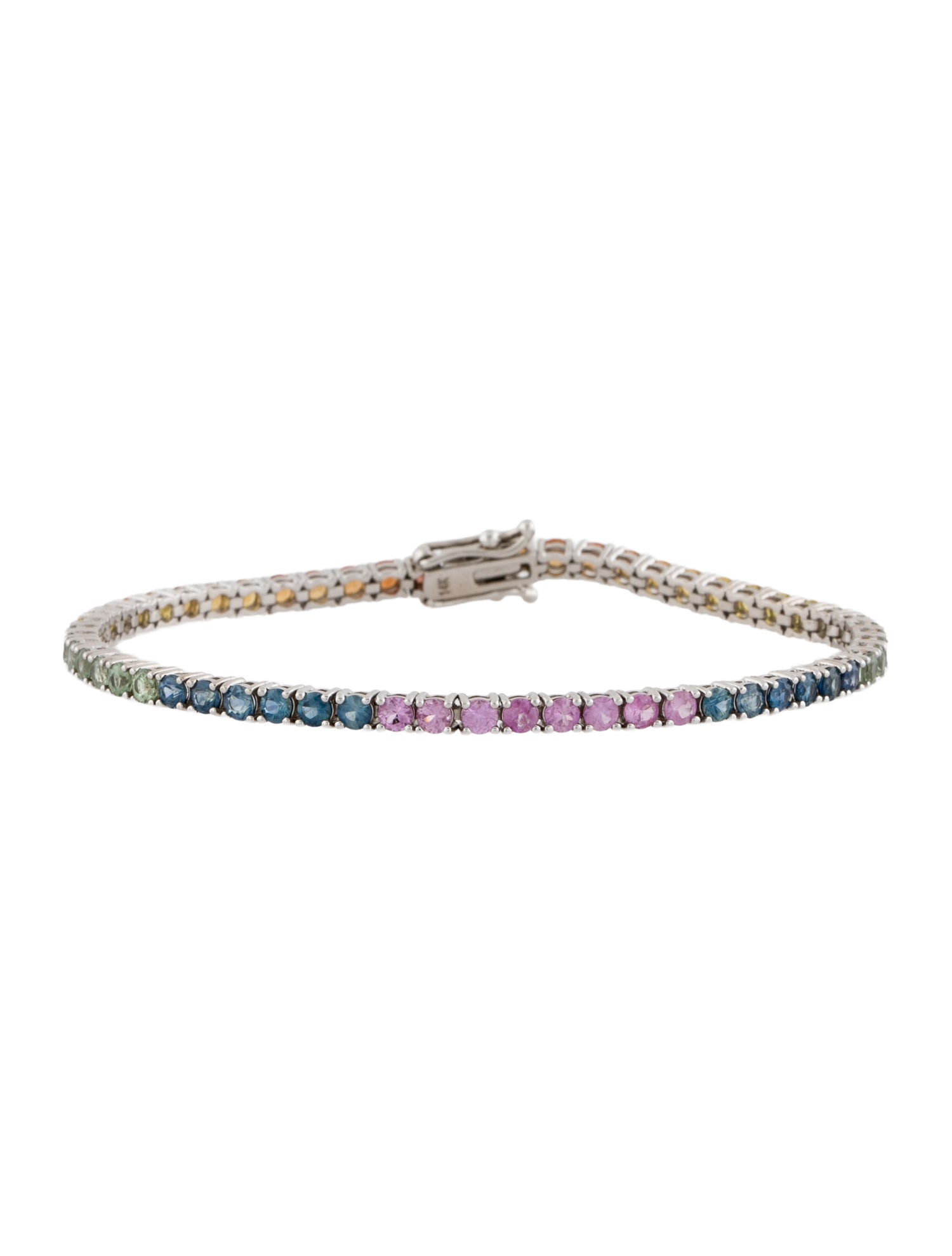 Bracelet 14K Rainbow Sapphire Tennis
