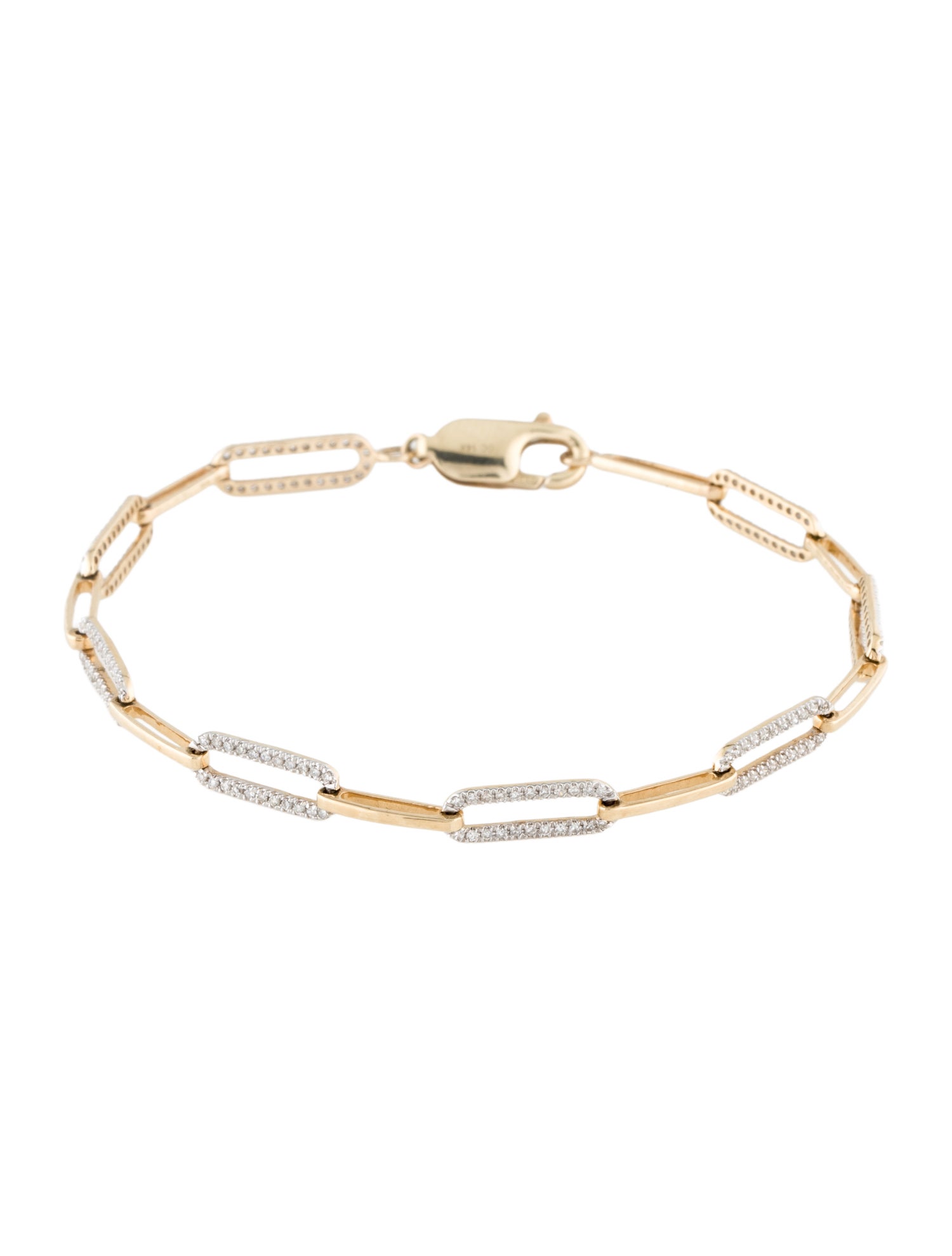 Bracelet 14K Diamond Paperclip Link
