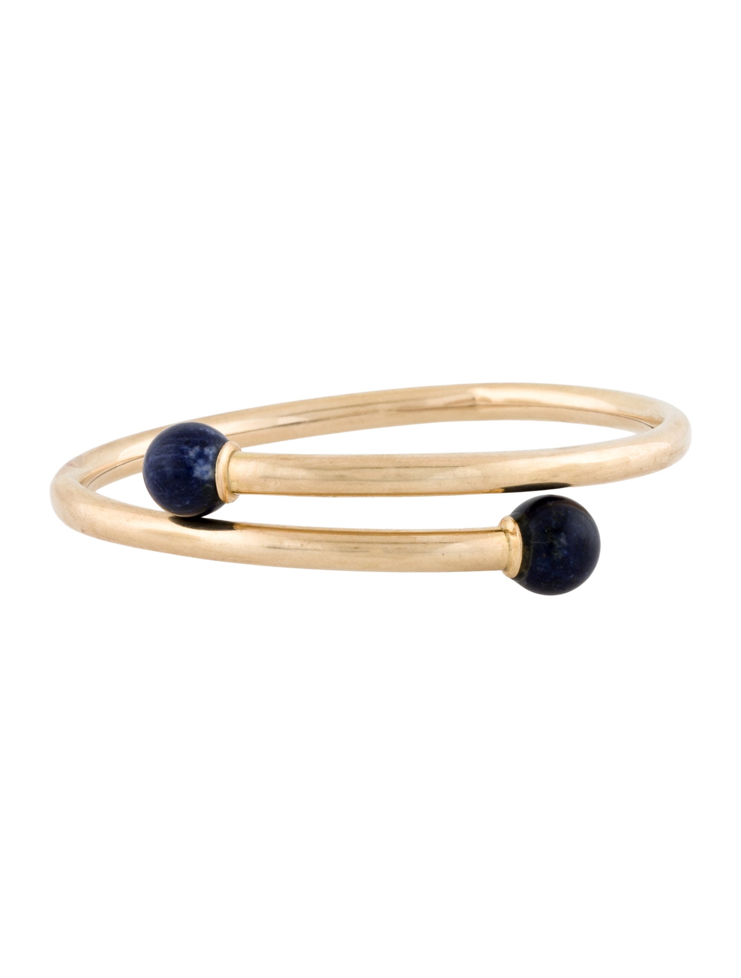 Bracelet 14K Lapis Lazuli Bypass Flex Bangle