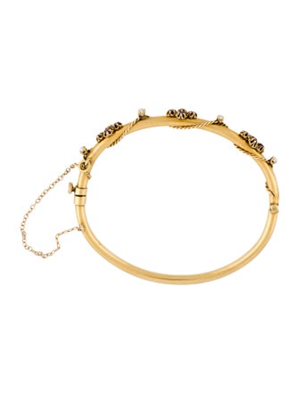 Bracelet 18K Pearl & Ruby Hinged Bracelet