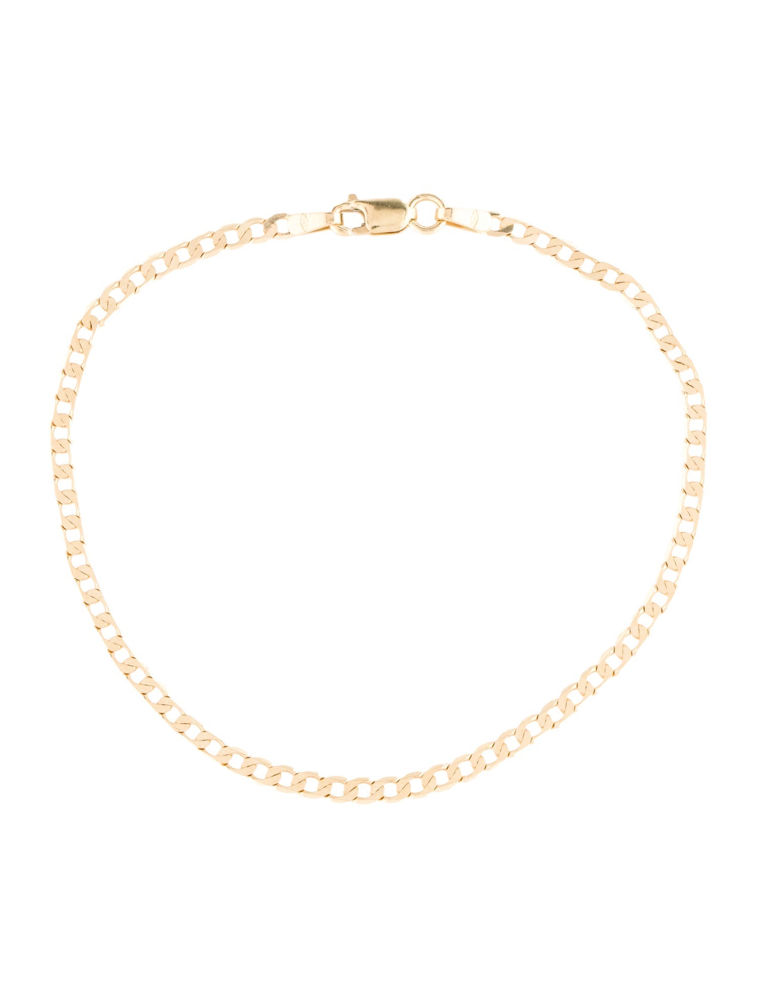 Bracelet 14K Flat Curb Link Chain Bracelet