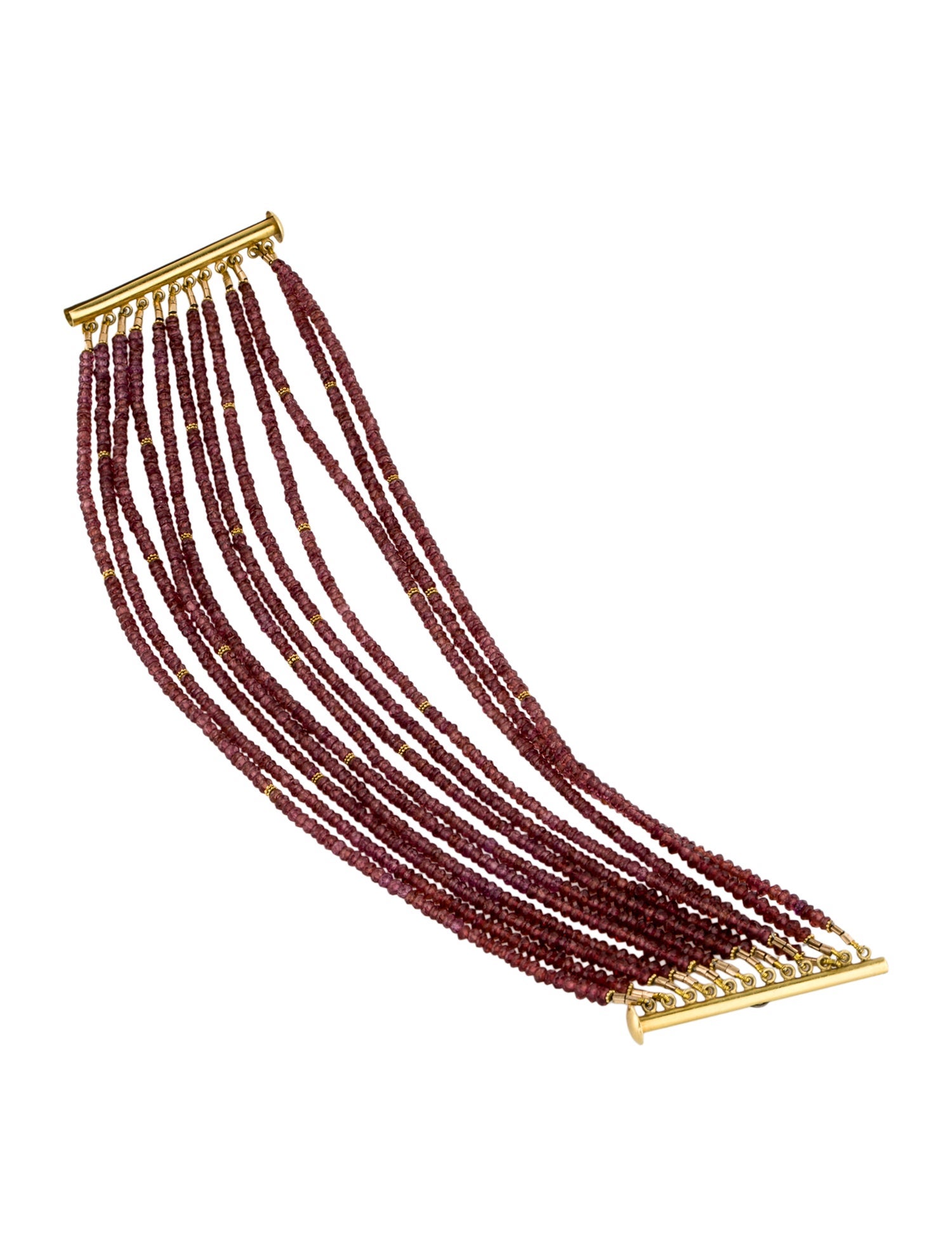 Bracelet 18K Garnet Multistrand