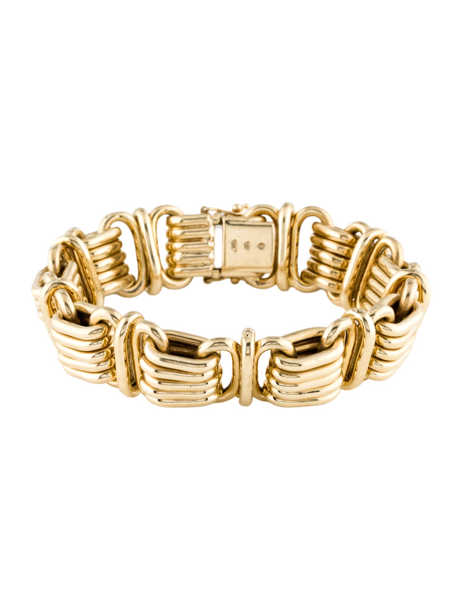 Bracelet 14K Fluted Fancy Link