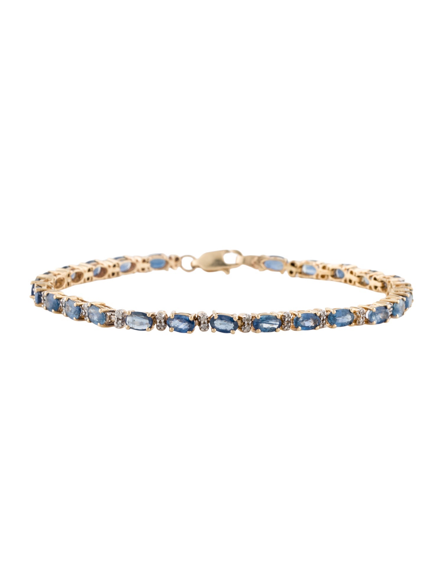 Bracelet 14K 10.80ctw Sapphire & Diamond Link Bracelet