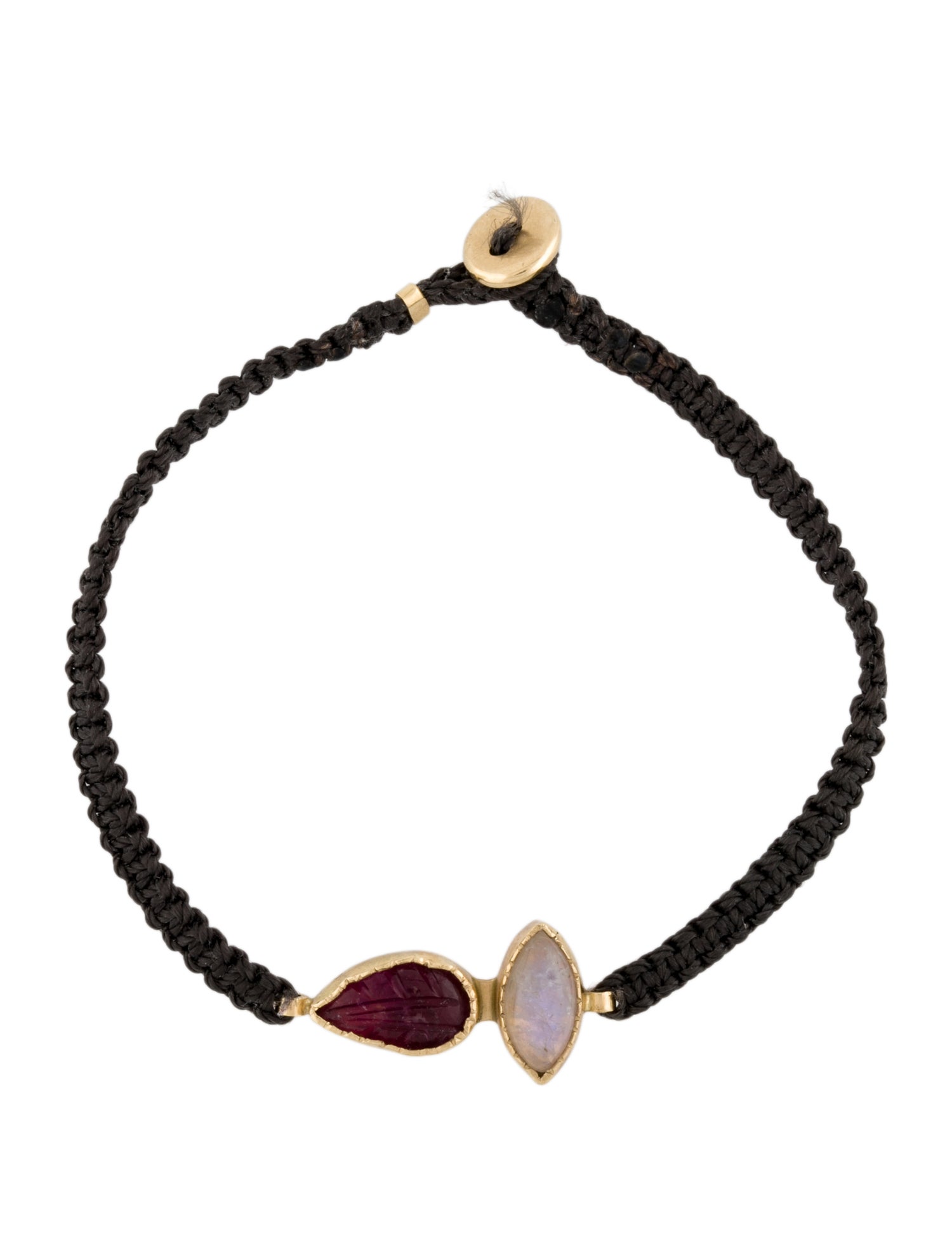 Bracelet 14K Tourmaline & Moonstone Cord