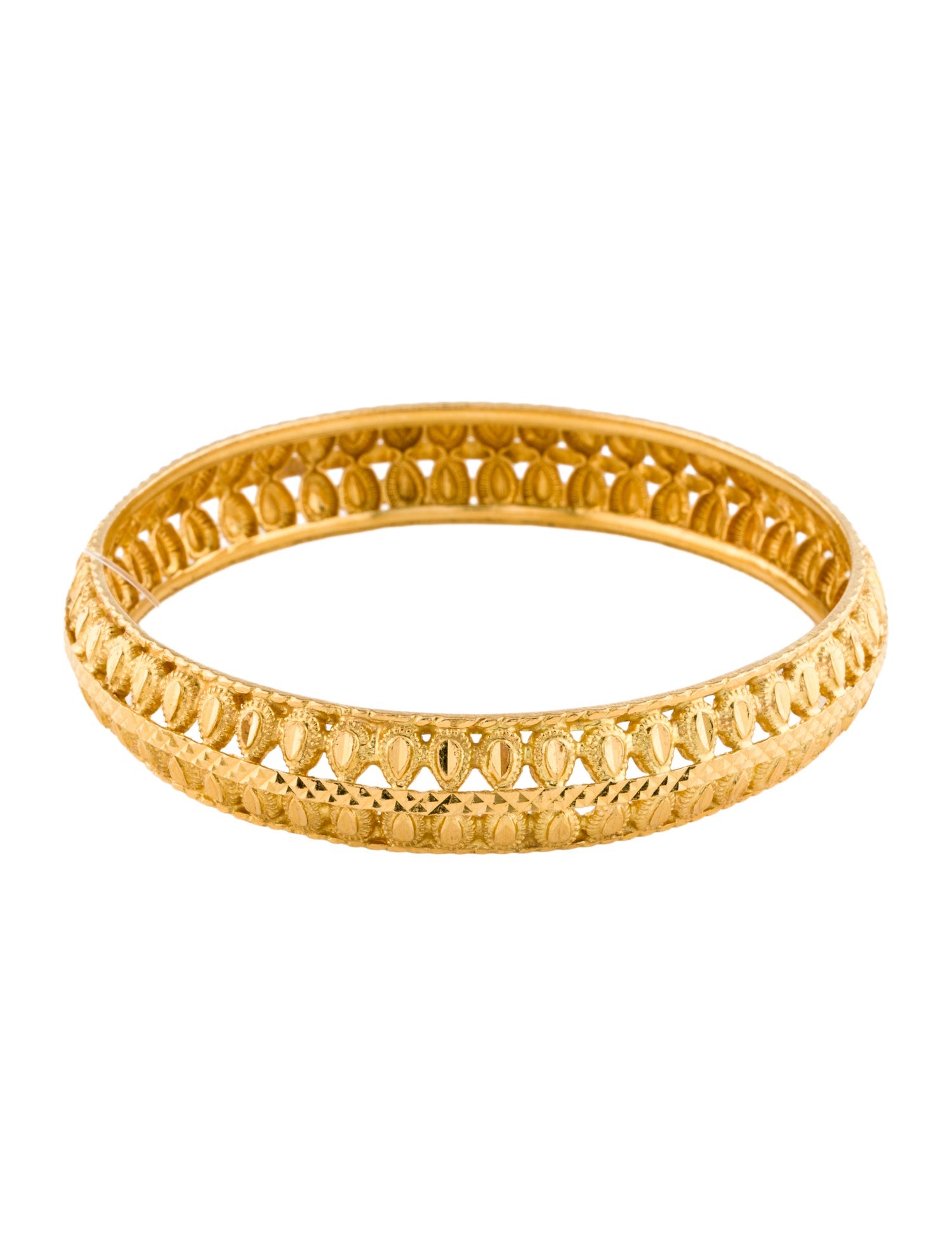 Bracelet 22K Filigree Hinged Bangle