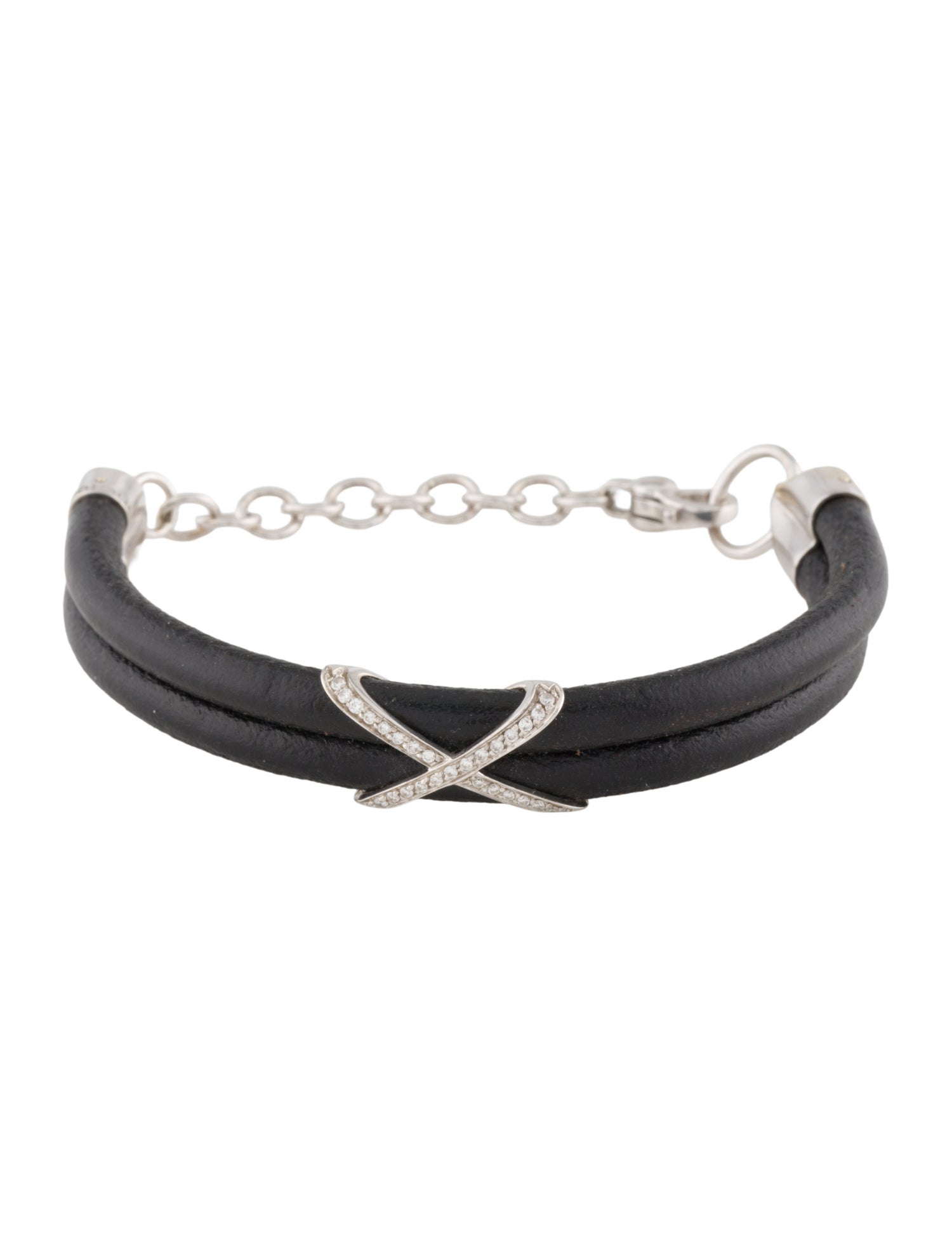 Bracelet Oromalia 18K Leather & Diamond Wrap