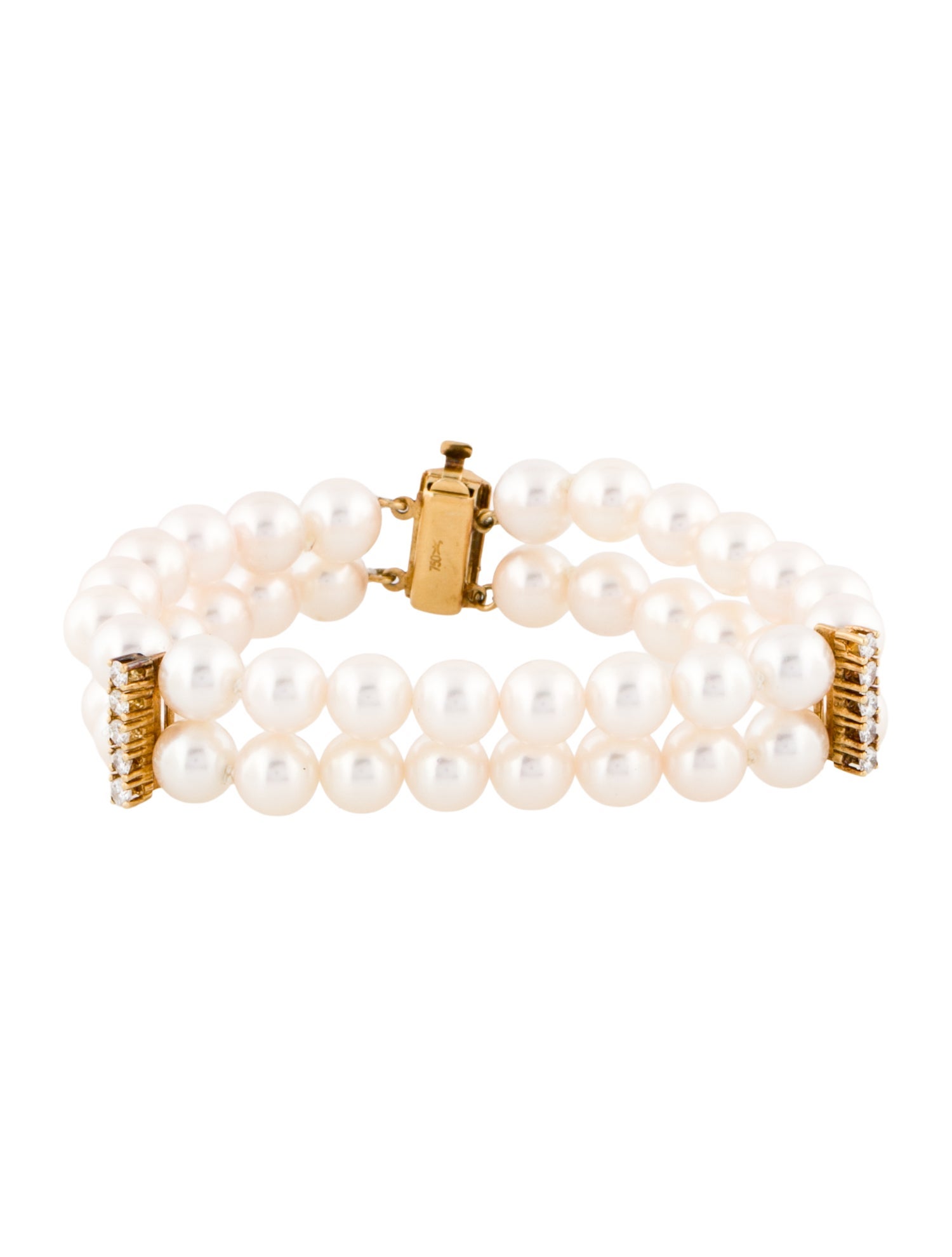 Bracelet 18K Pearl & Diamond Beaded