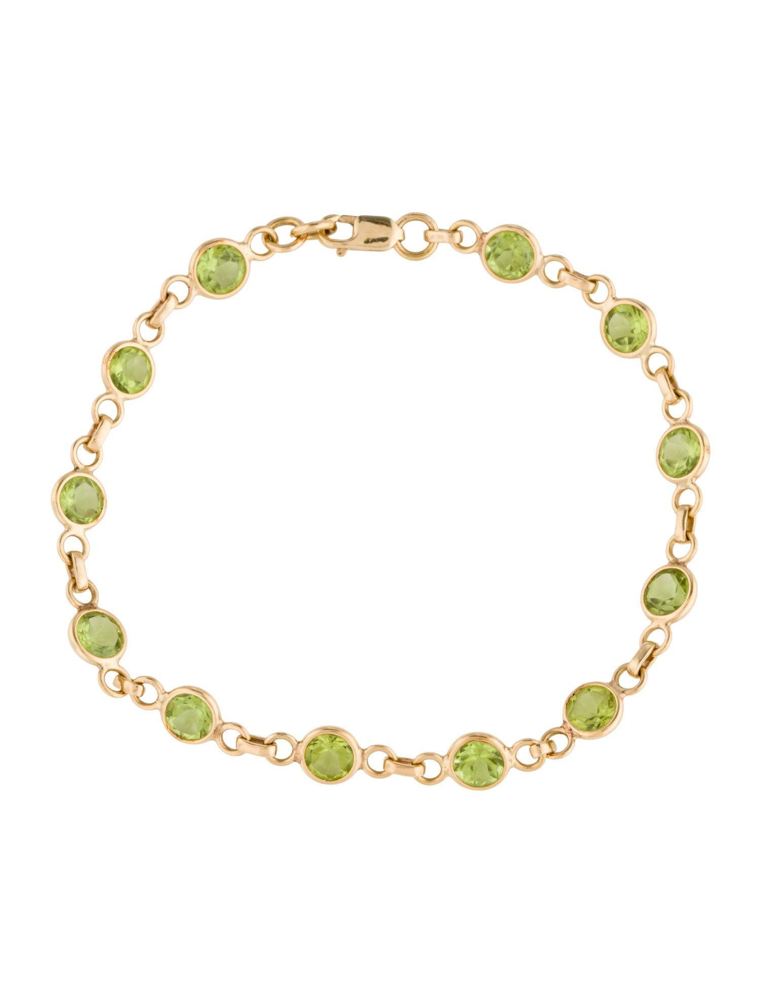 Bracelet 18K 5.41ctw Peridot Tennis
