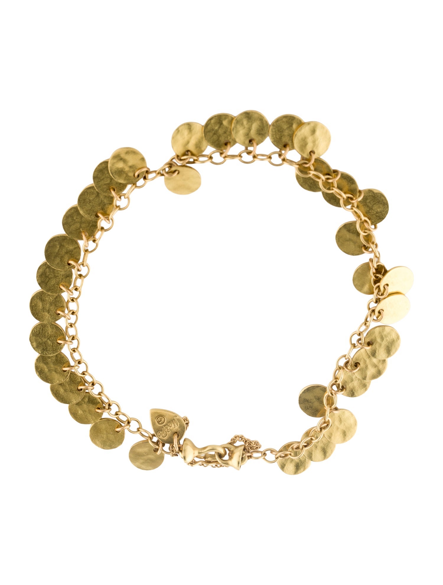 Me&Ro 18K Hammered Full Disc Bracelet